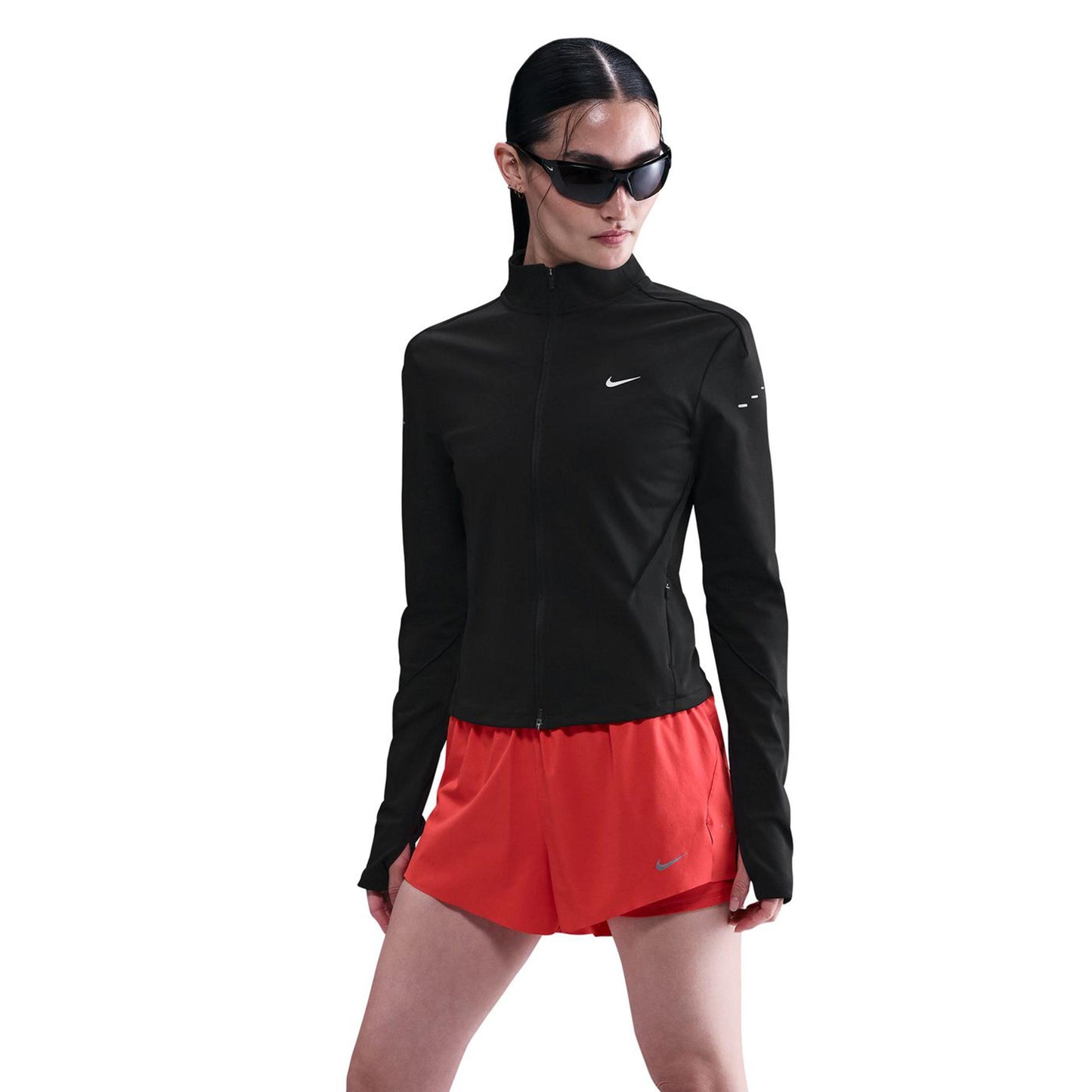 Nike Swift Half-Zip Running Shirt Women-Black,Silver