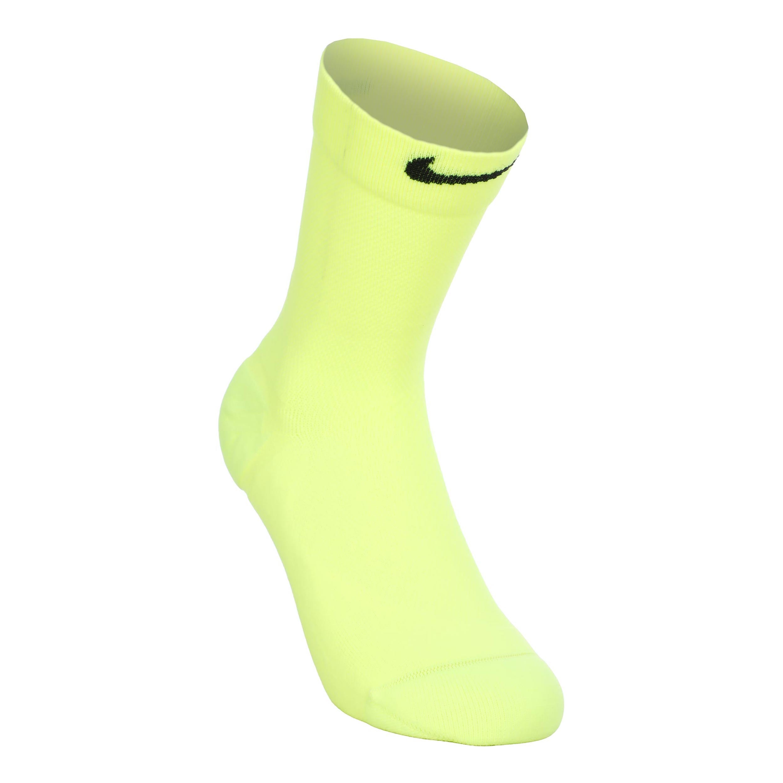 Nike Fast Midweight Crew Running Socks-Yellow,Black