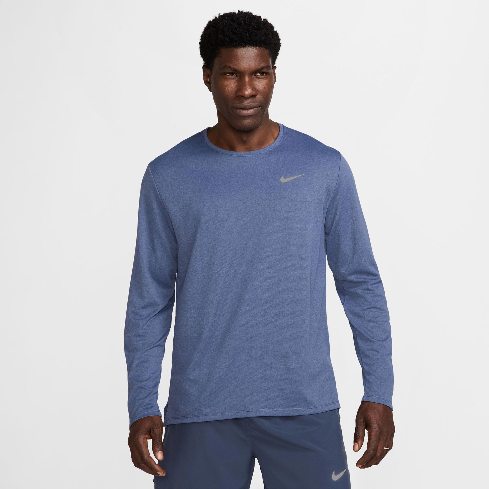 Nike Dri-Fit UV Miler Running shirt Men - blue, silver