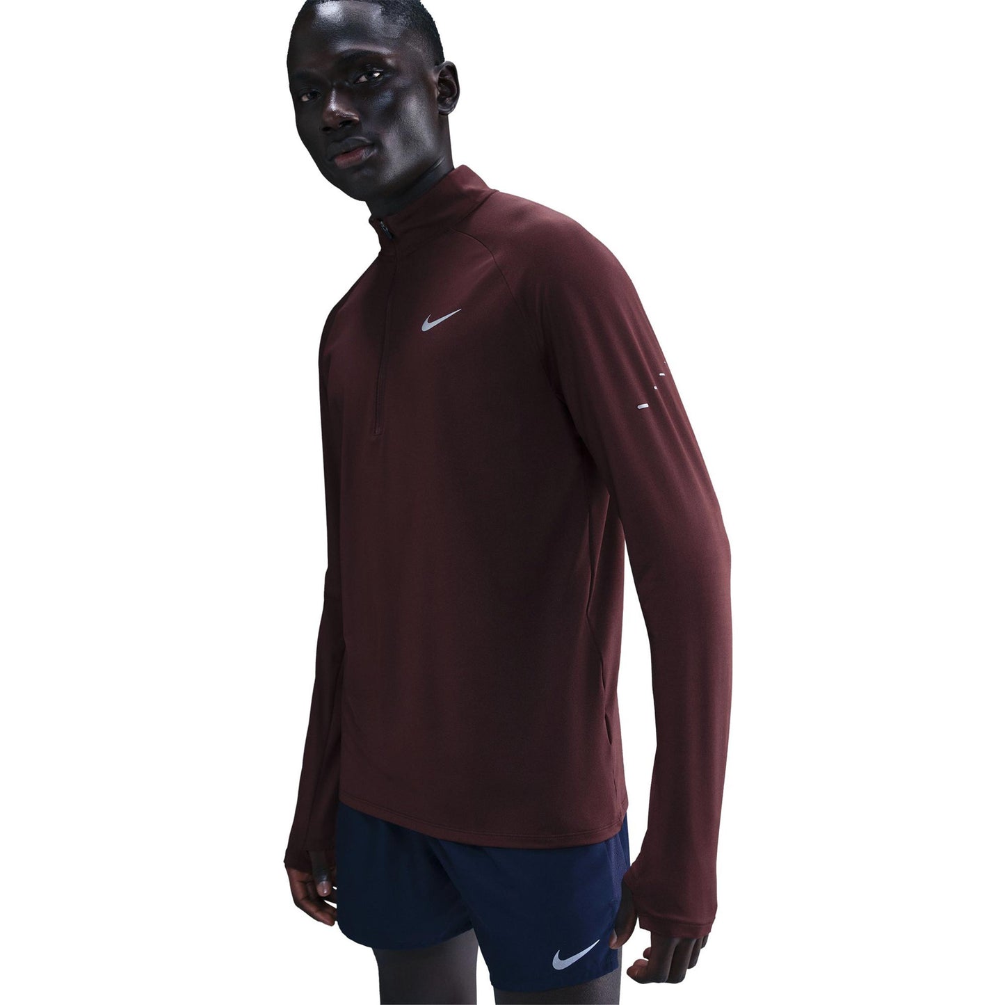 Nike Stride Running shirt Men - dark red, silver