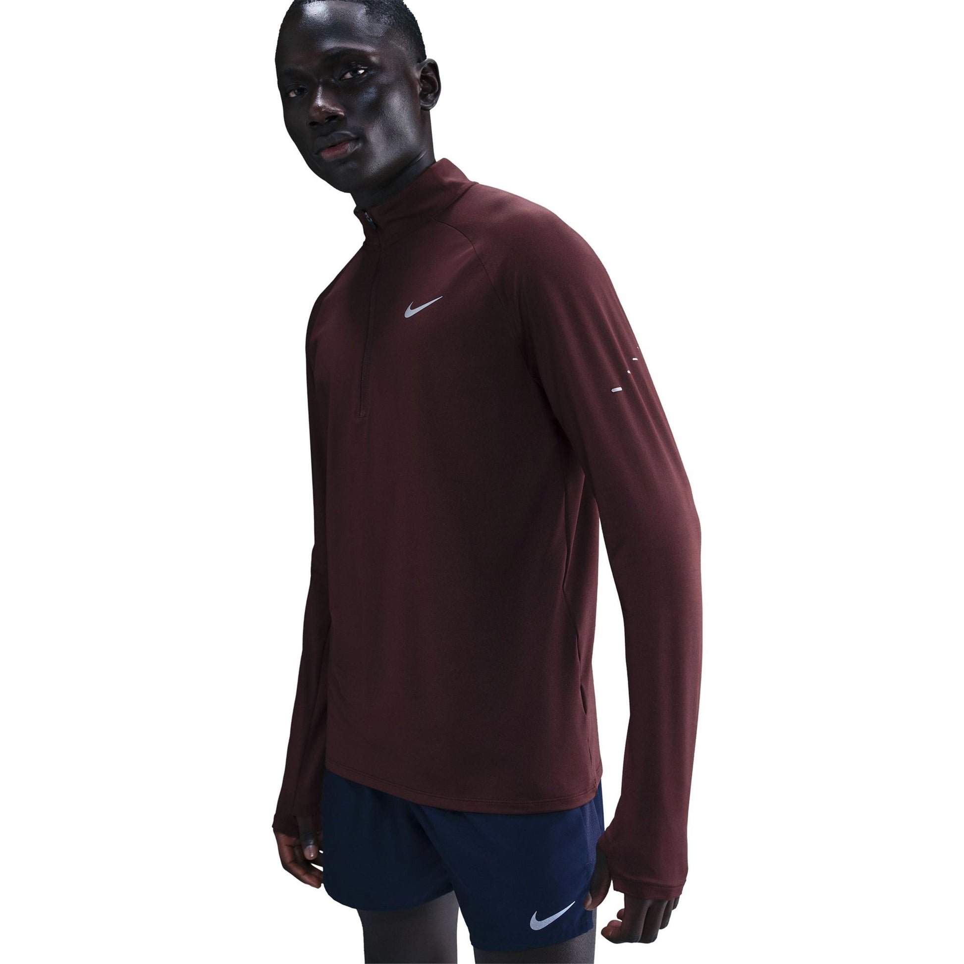 Nike Stride Running shirt Men - dark red, silver
