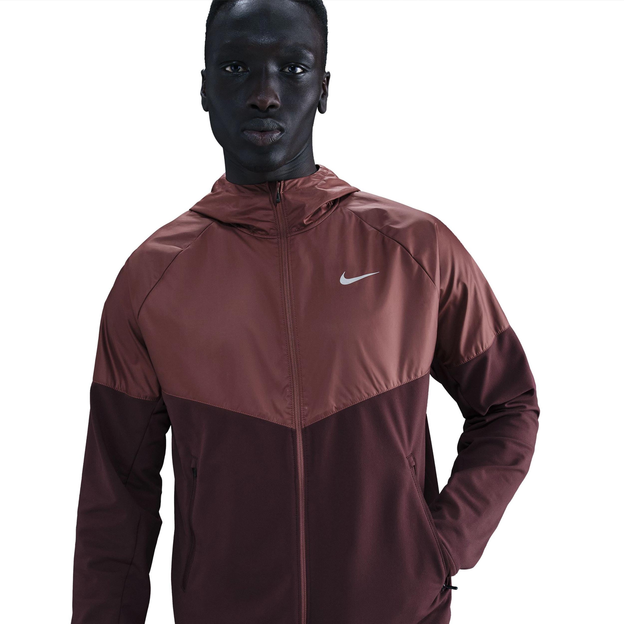 Nike Miler Laufjacke Herren - dunkelrot, bronze