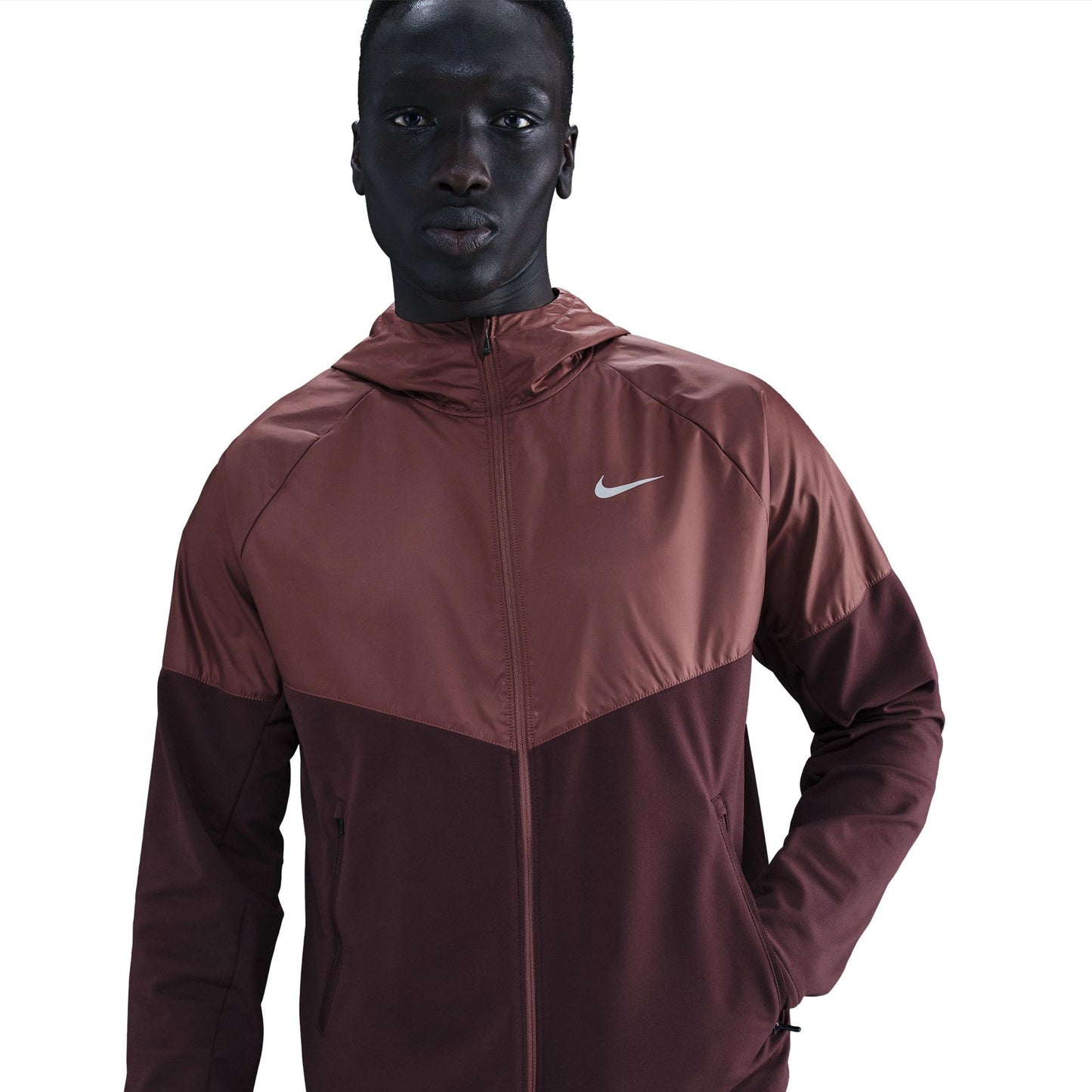 Nike Miler Laufjacke Herren - dunkelrot, bronze