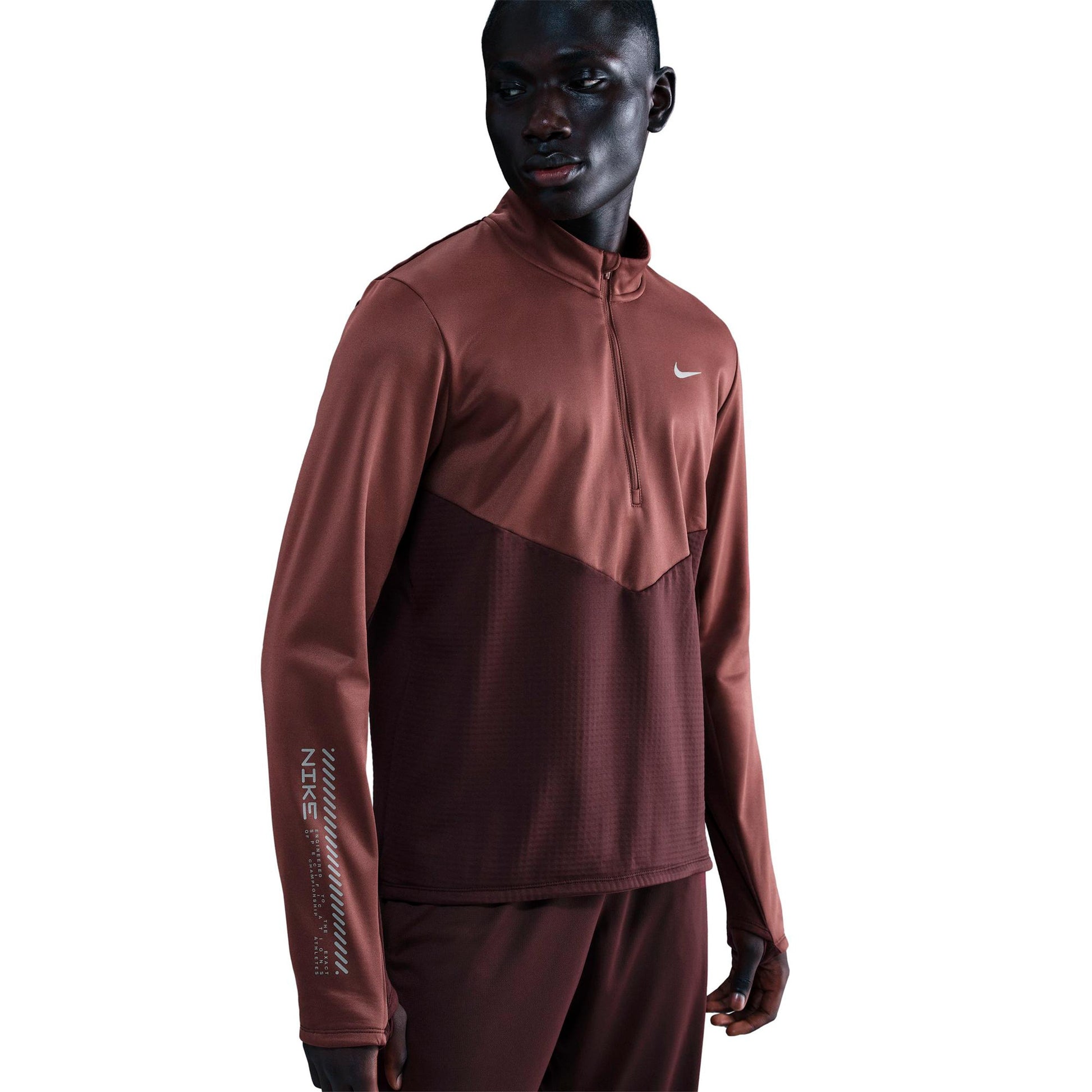 Nike Pacer Winterized Half-Zip Running shirt Men - dark red, bronze
