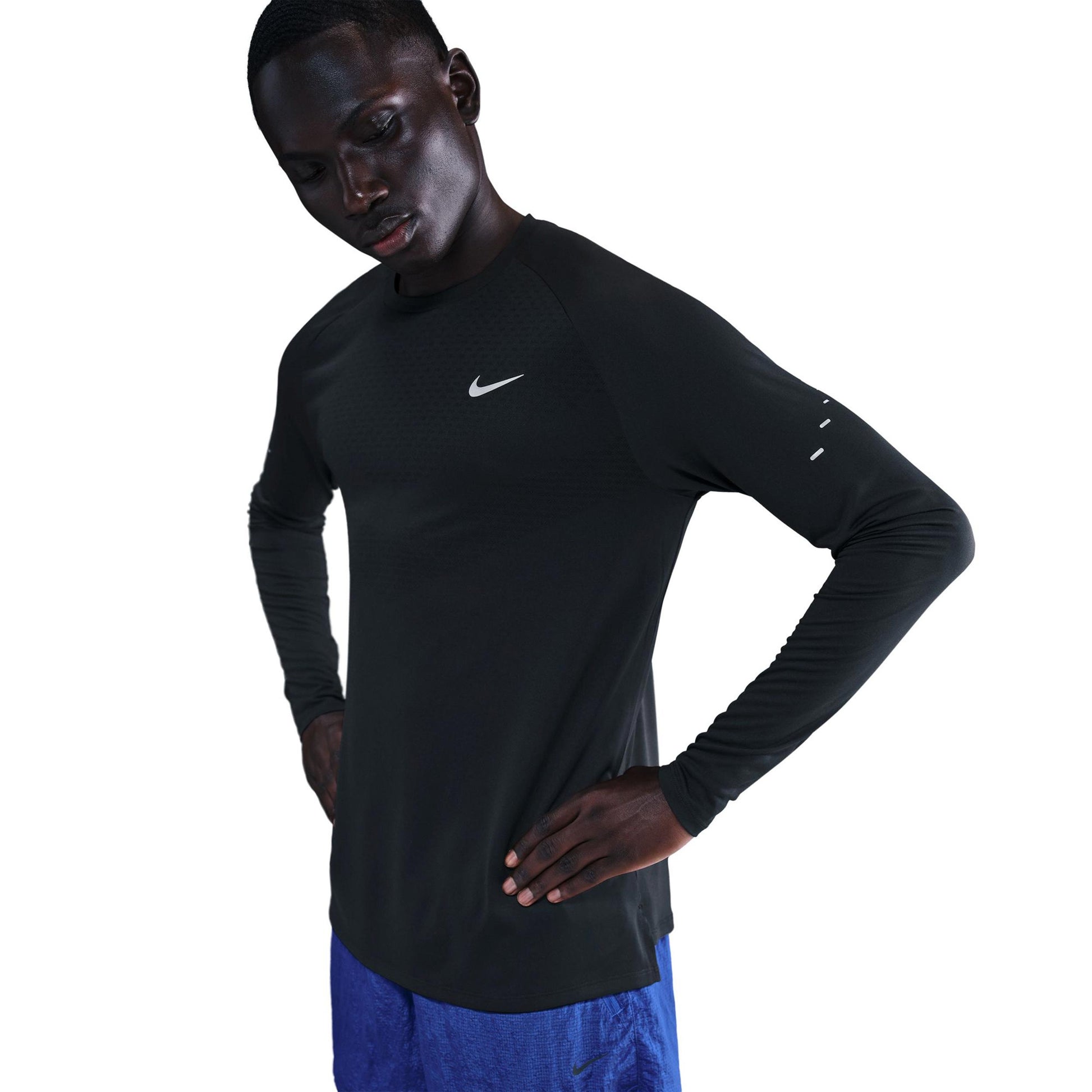 Nike Stride Running shirt Men - black, silver