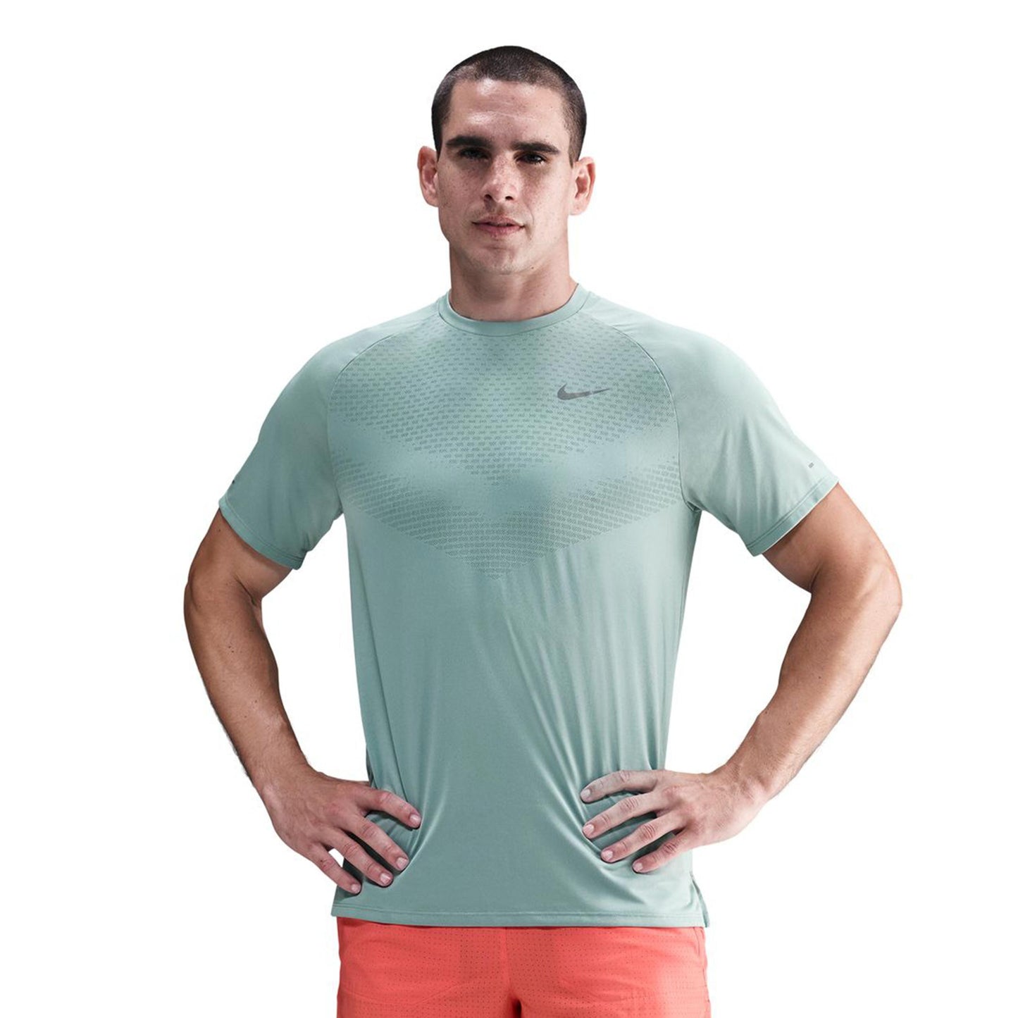 Nike Stride Running shirt Men - turquoise, silver