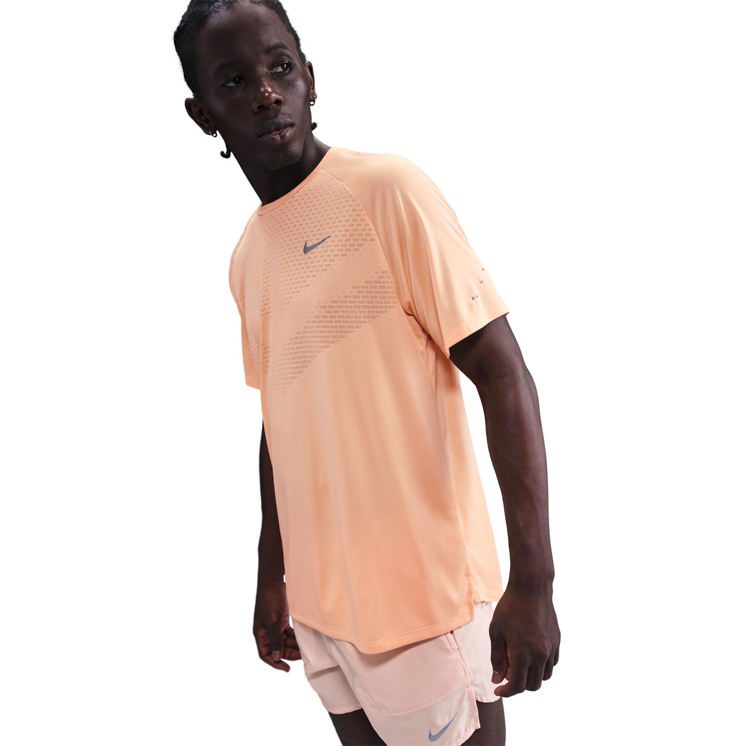 Nike Stride Running shirt Men - orange, silver