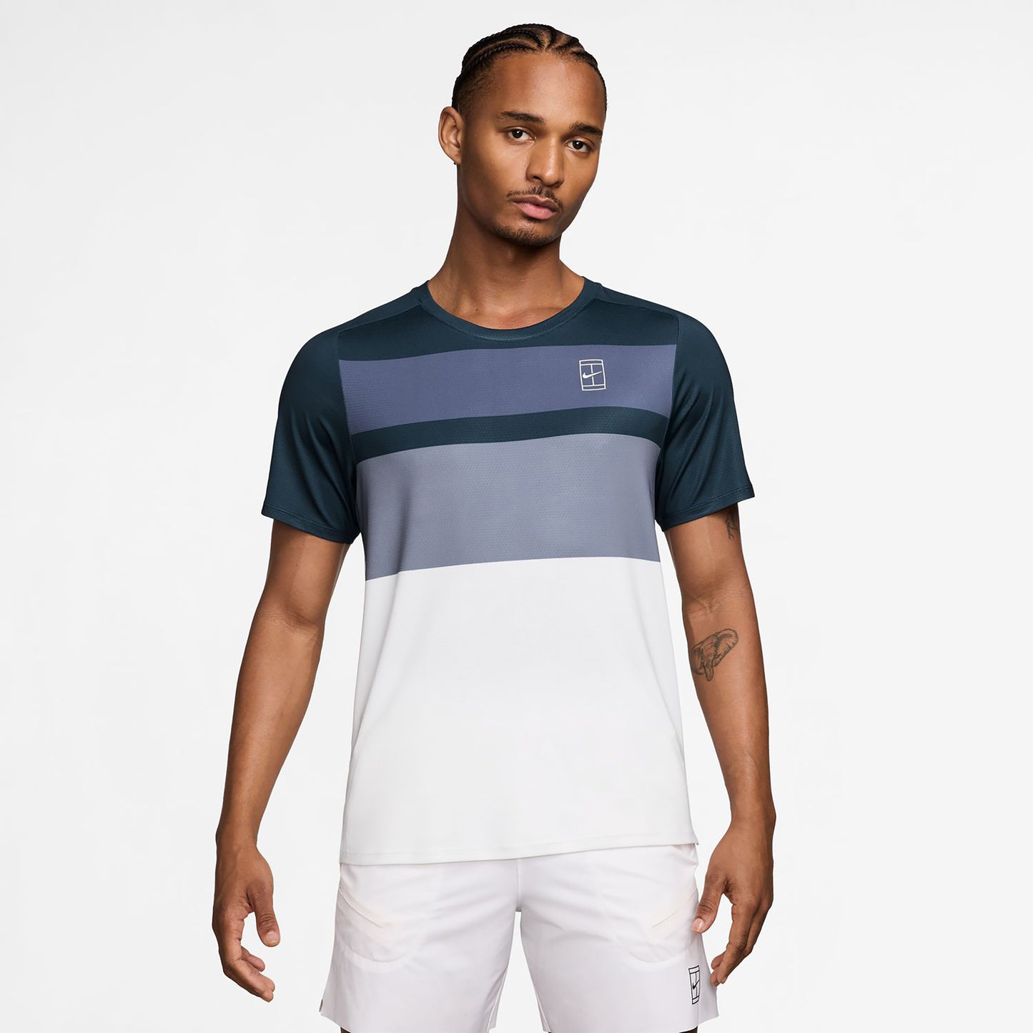 Nike Court Dri-FIT Advantage Print T-Shirt Men - blue, white