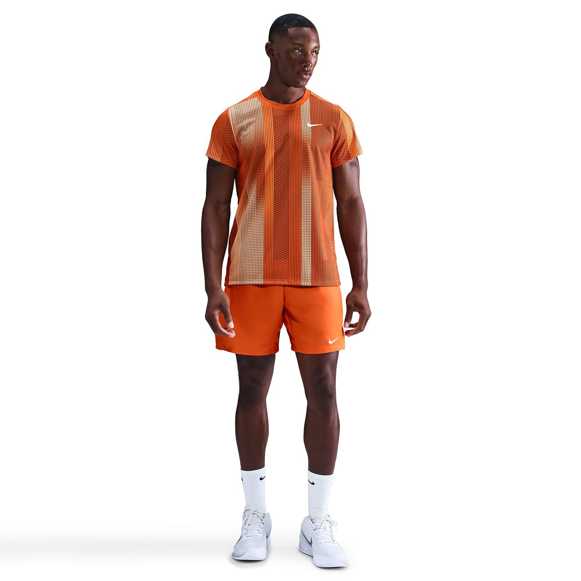 Nike Court Victory Dri-Fit Print T-Shirt Herren - orange, weiß