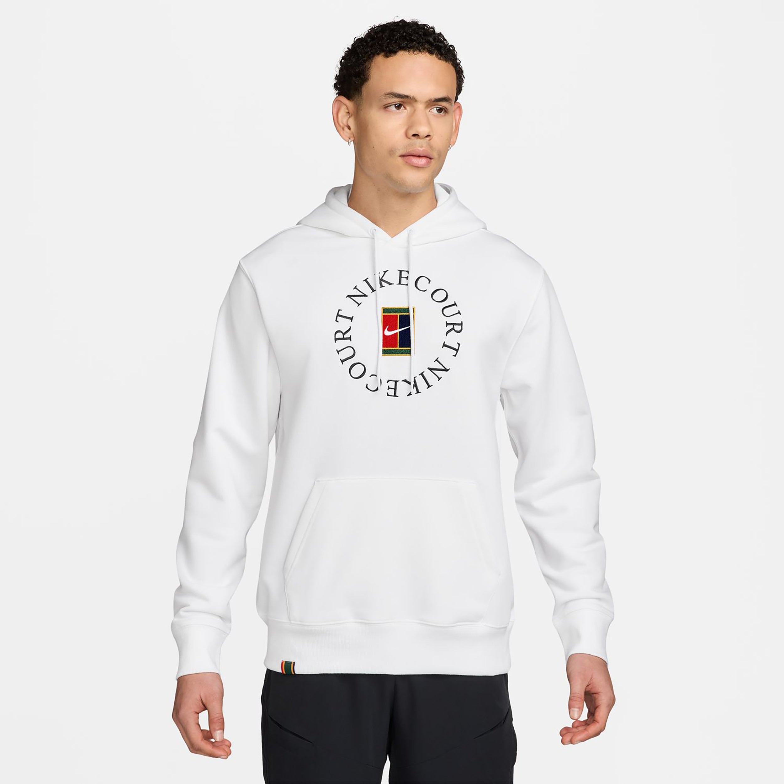 Nike Court Dri-Fit Heritage Hoody Herren - weiß, schwarz