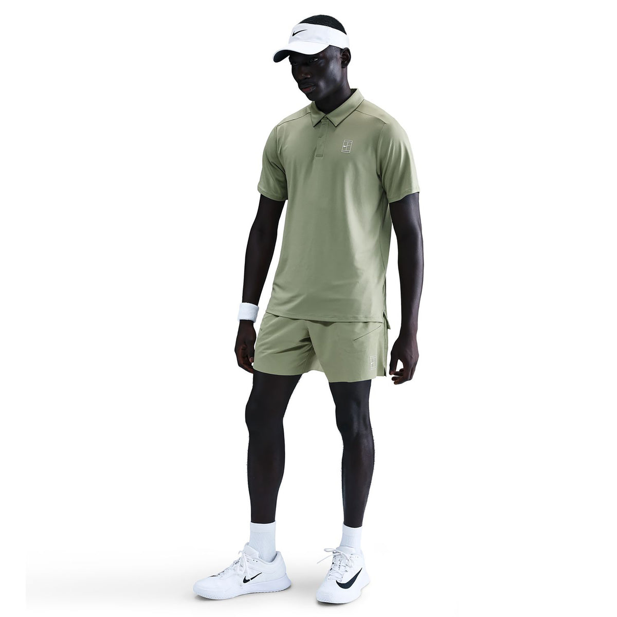 Nike Court Dri-FIT Advantage 6in Shorts Men - olive, white