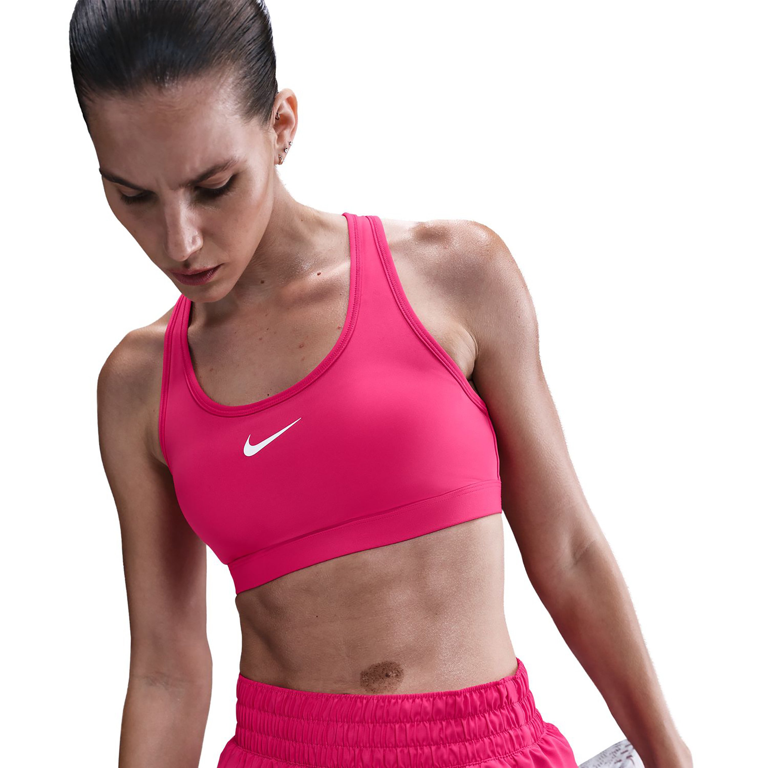 Nike Swoosh Medium Sport-BH Damen - berry, weiß