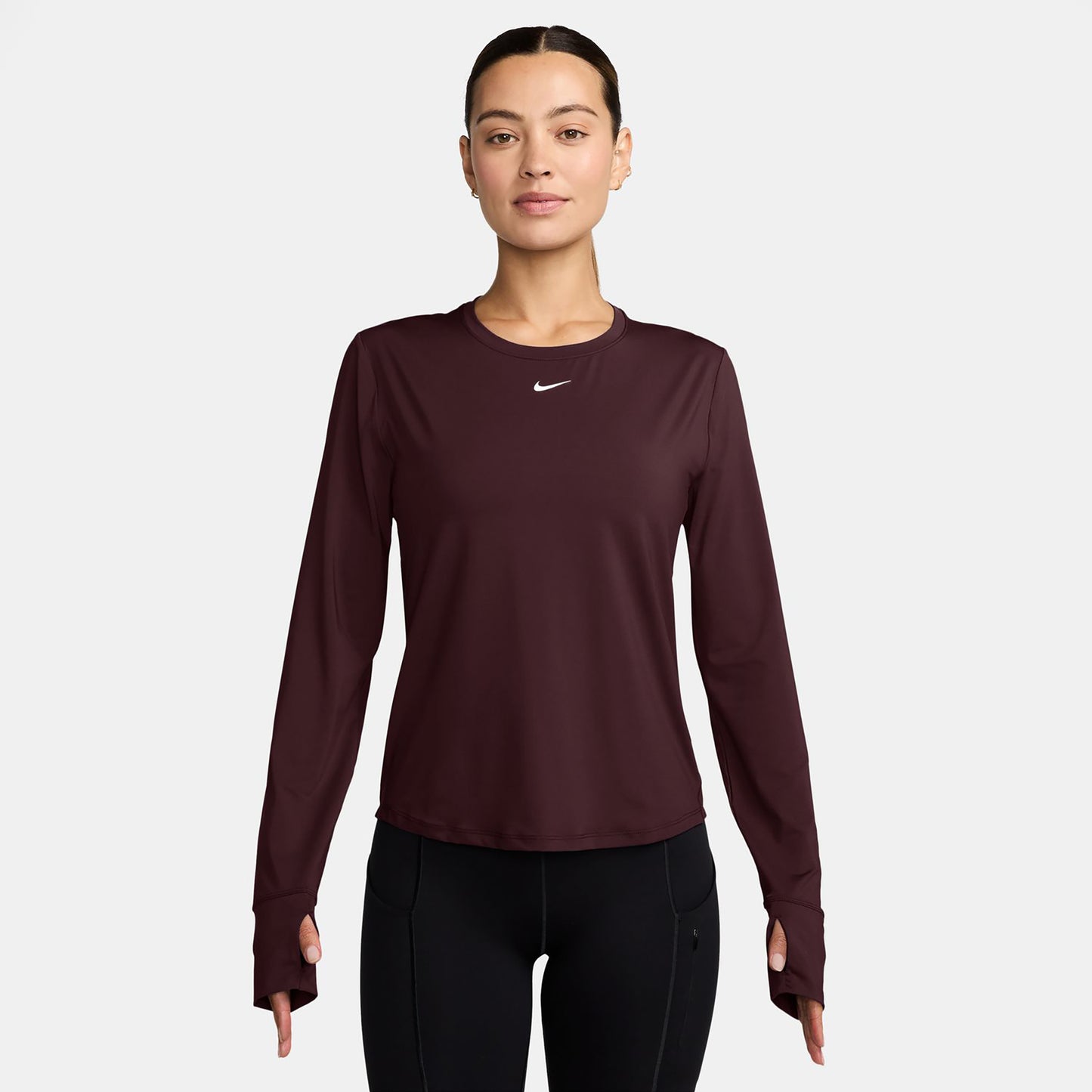 Nike One Classic Dri-FIT Long sleeve Women - dark red, white