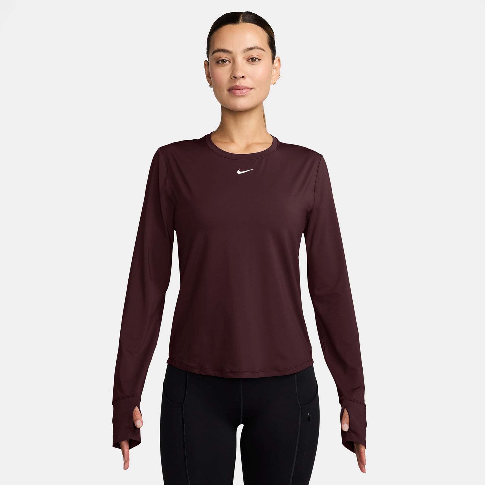 Nike One Classic Dri-FIT Long sleeve Women - dark red, white
