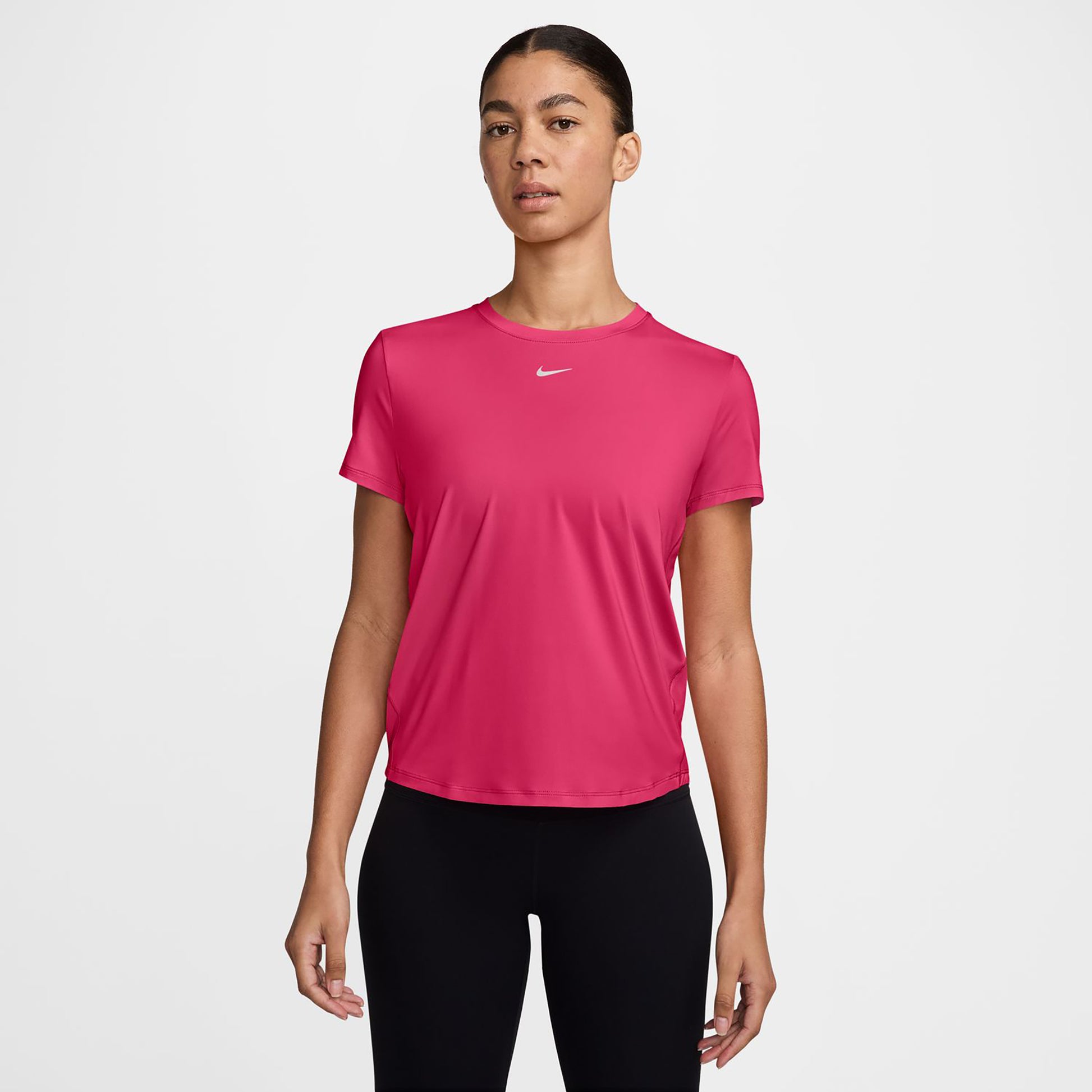 Nike One Classic Dri-FIT T-Shirt Damen-berry, weiß