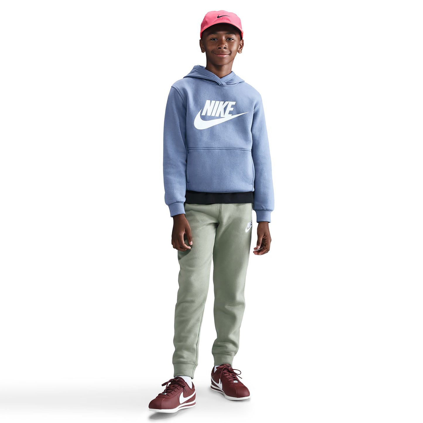 Nike Club Fleece Hoody Kids-blue grey,white
