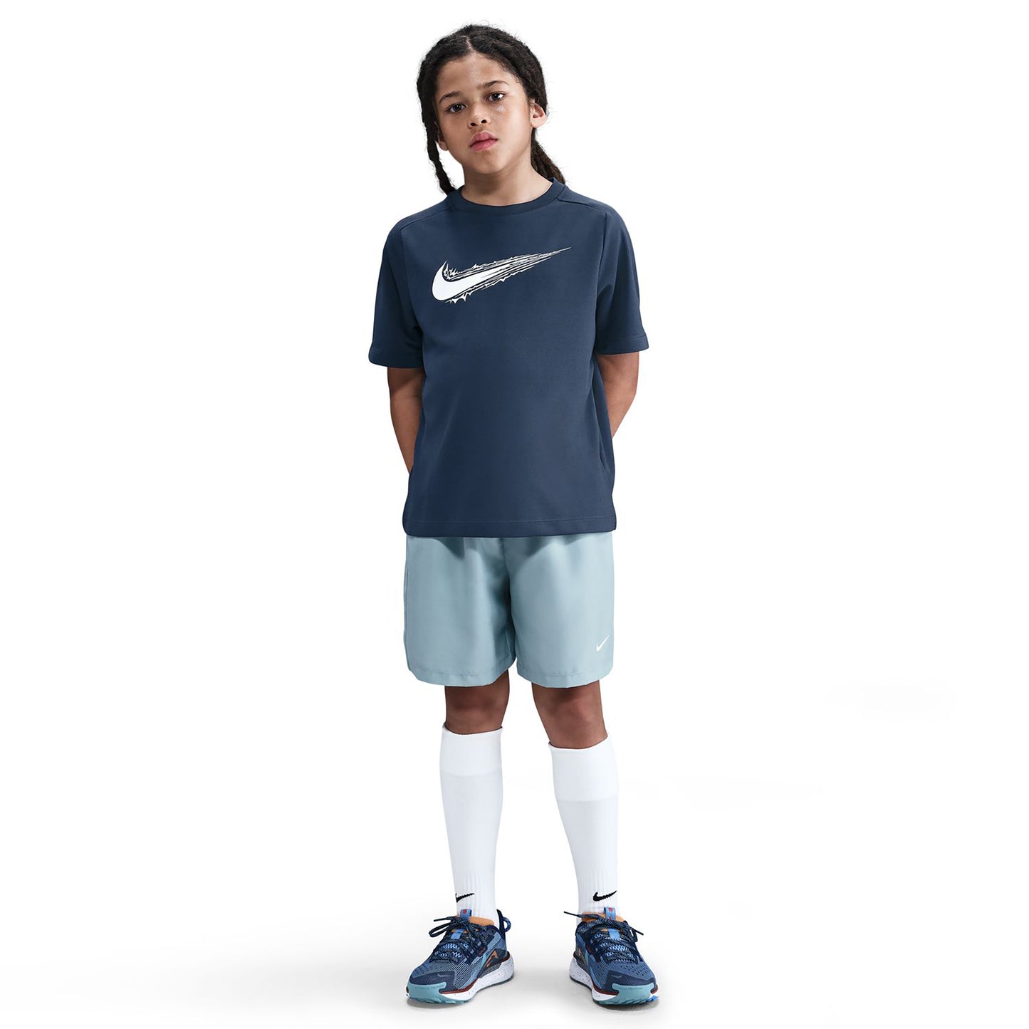 Nike Dri-FIT Multi T-Shirt Kids - dark blue, white