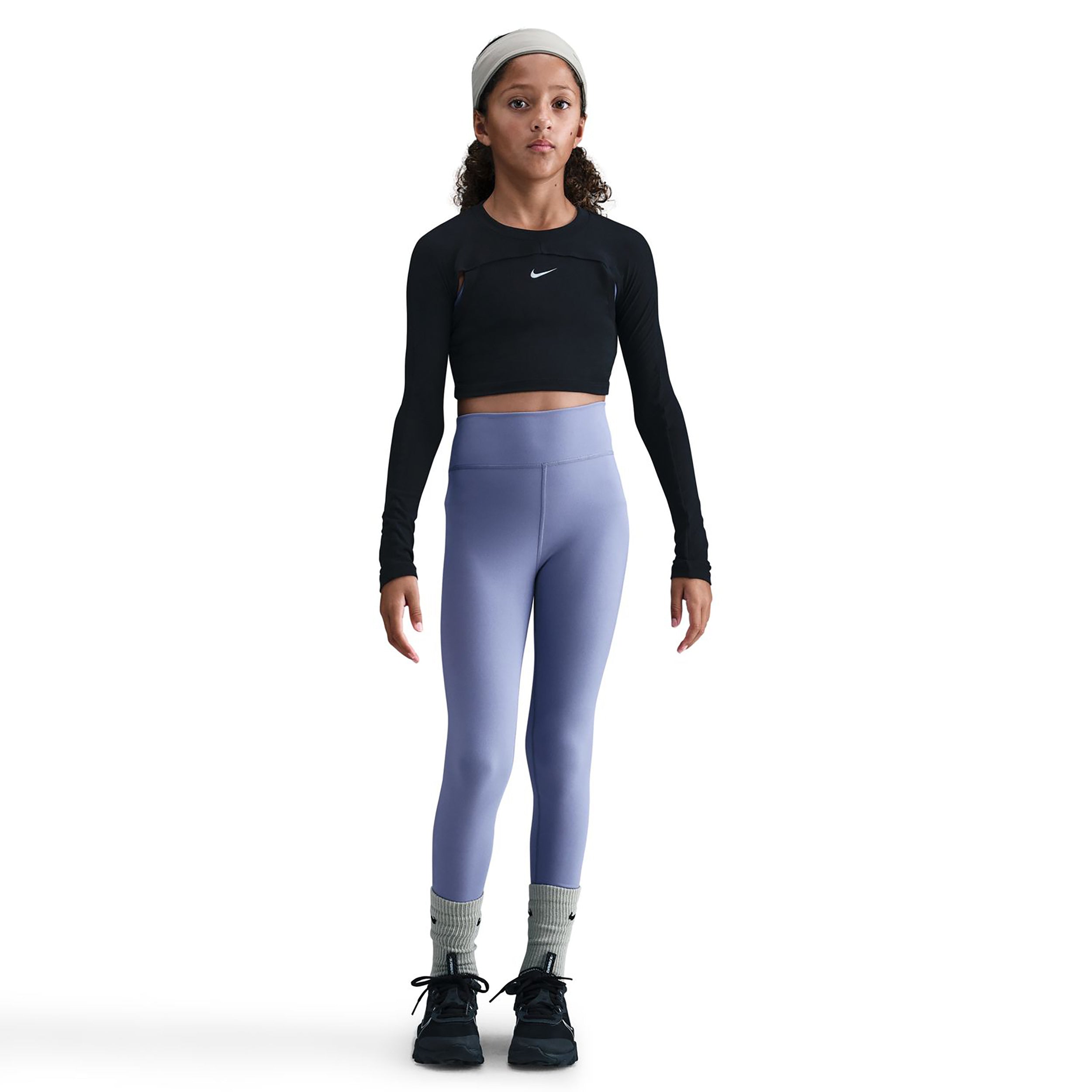 Nike Dri-FIT One All Over Print Tight Girls - blue grey, white