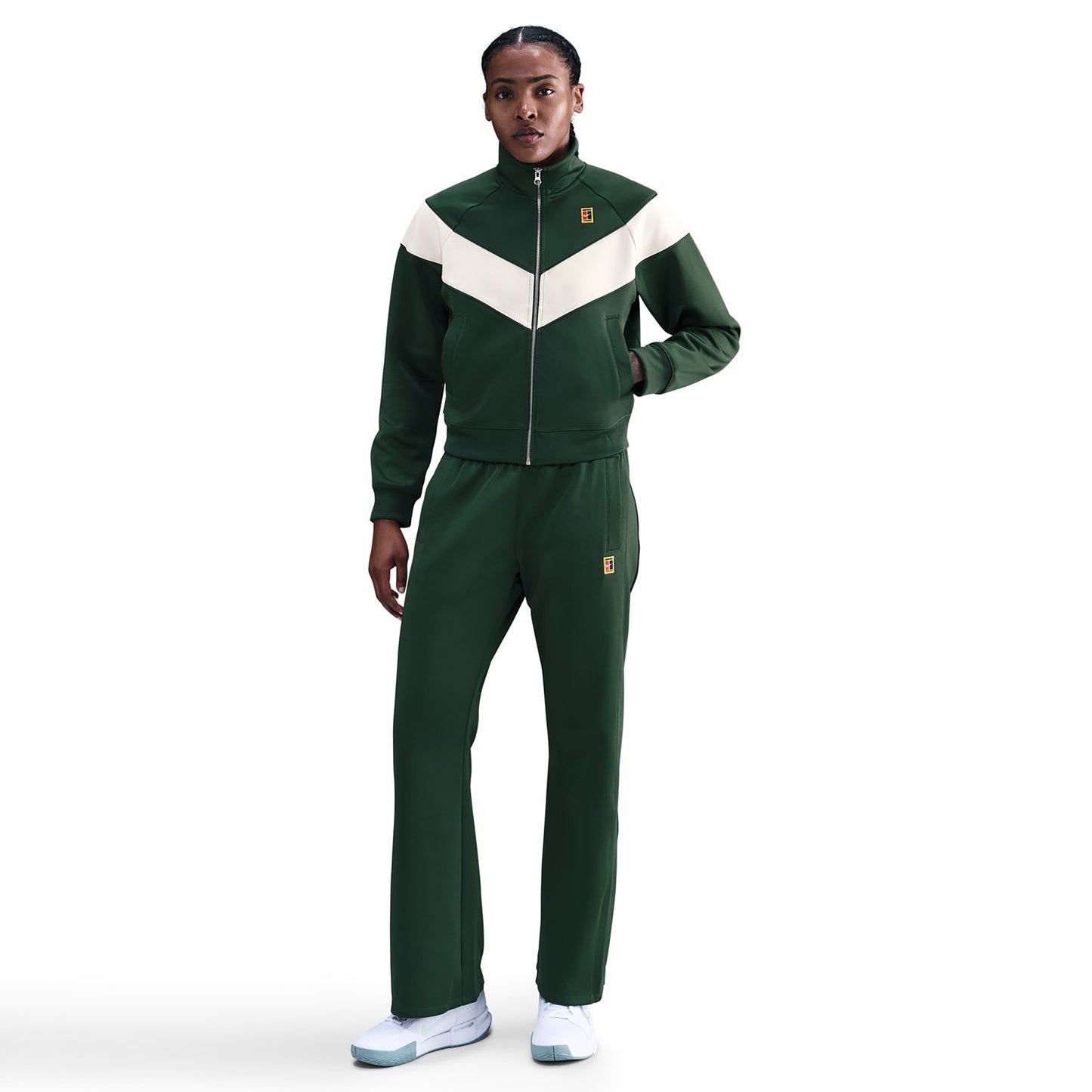 Nike Courtly Knit Heritage Trainingsjacke Damen-dunkelgrün