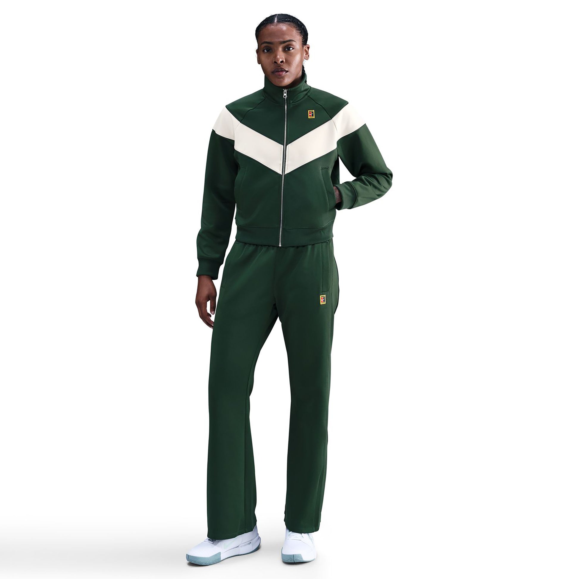 Nike Courtly Knit Heritage Trainingsjacke Damen-dunkelgrün