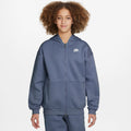 Club Fleece Oversized Crew Sweatshirt Girls - blue grey, white