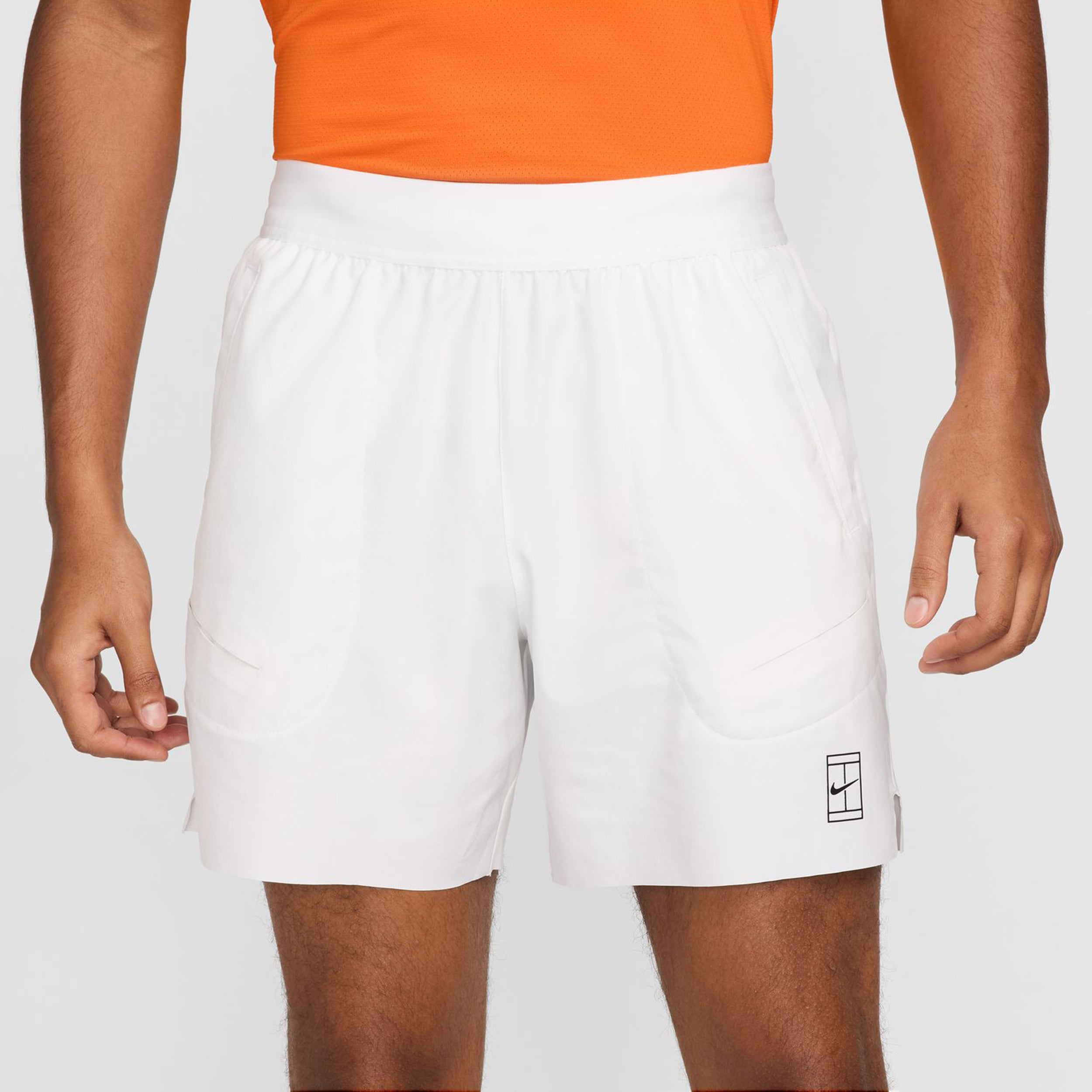 Court Dri-Fit Advantage 6in Shorts Men-White,Black | Tennis-Point
