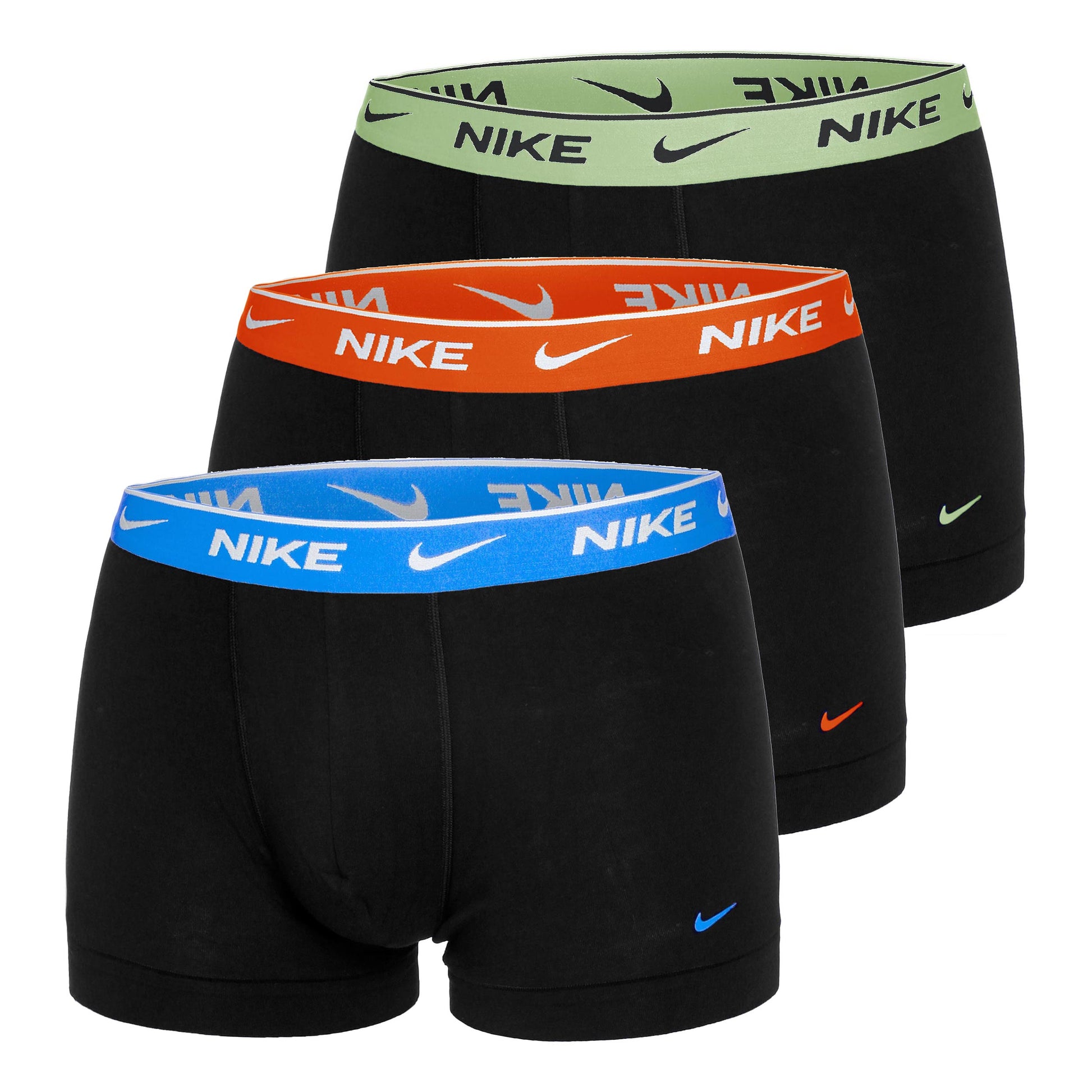 Nike Everyday Cotton Stretch Boxer Short 3er Pack Herren-Schwarz,Hellgrün
