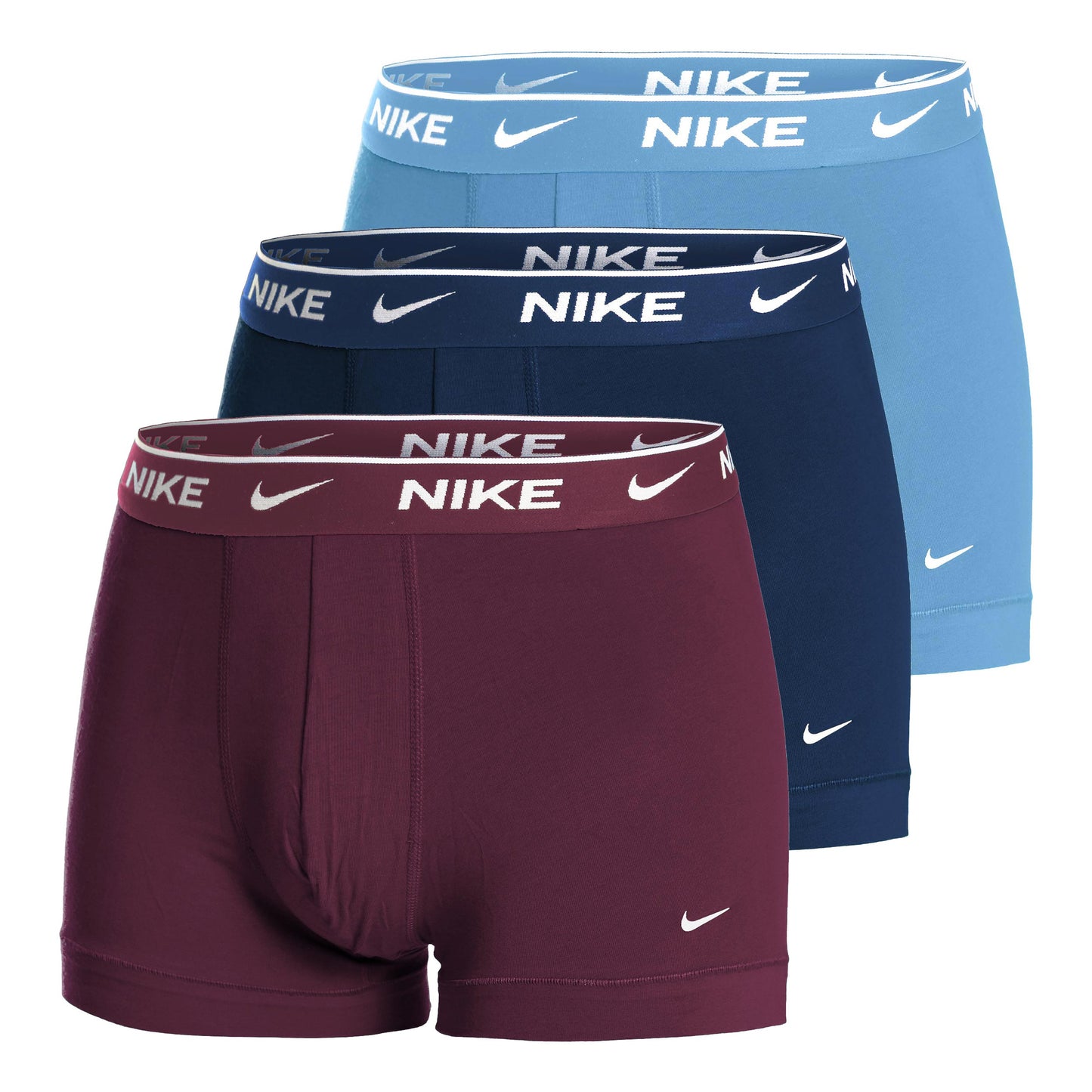 Nike Everyday Stretch Trunk Boxer shorts 3 Pack Men - light blue, dark red