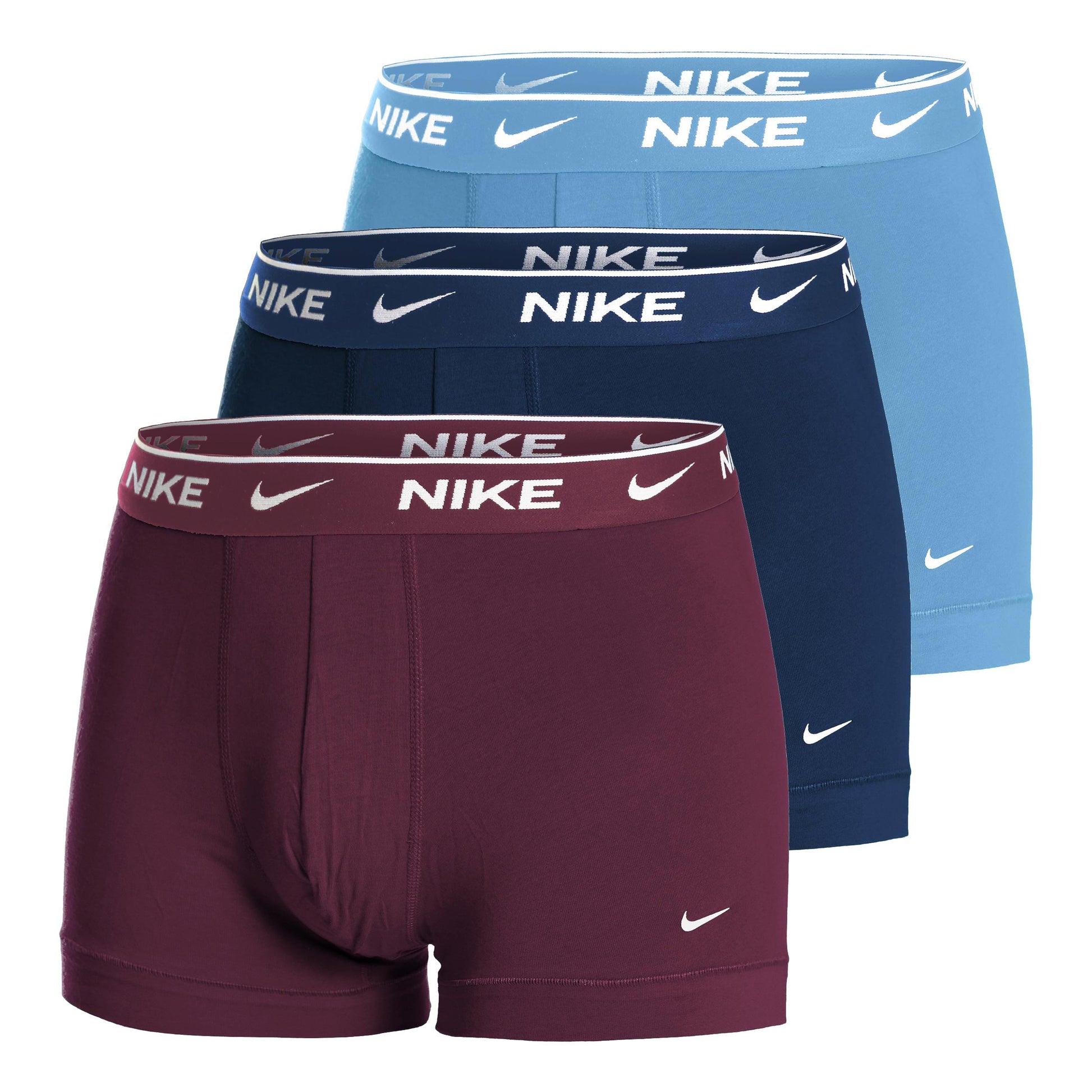 Nike Everyday Stretch Trunk Boxer shorts 3 Pack Men - light blue, dark red