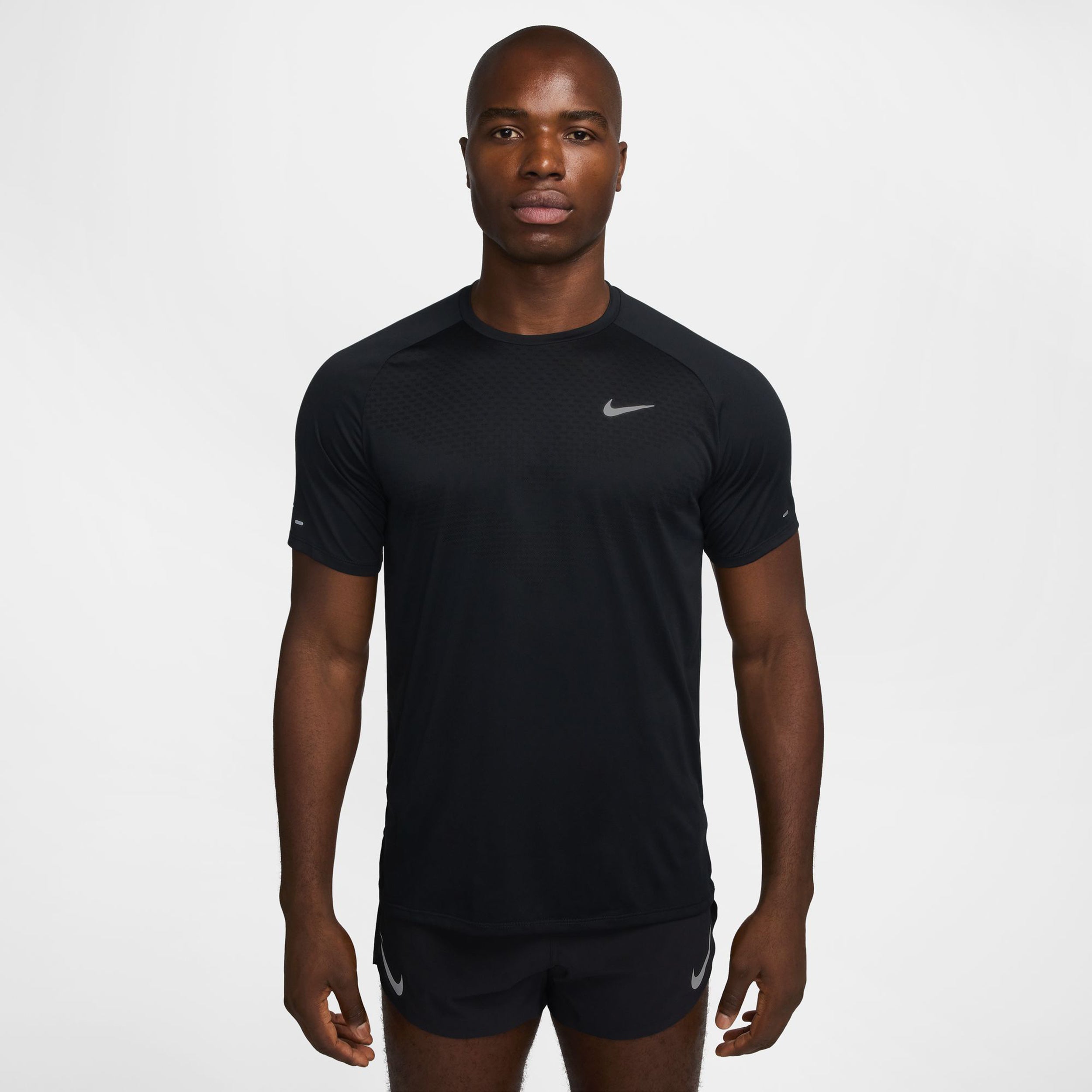 Nike Stride Laufshirt Herren - schwarz