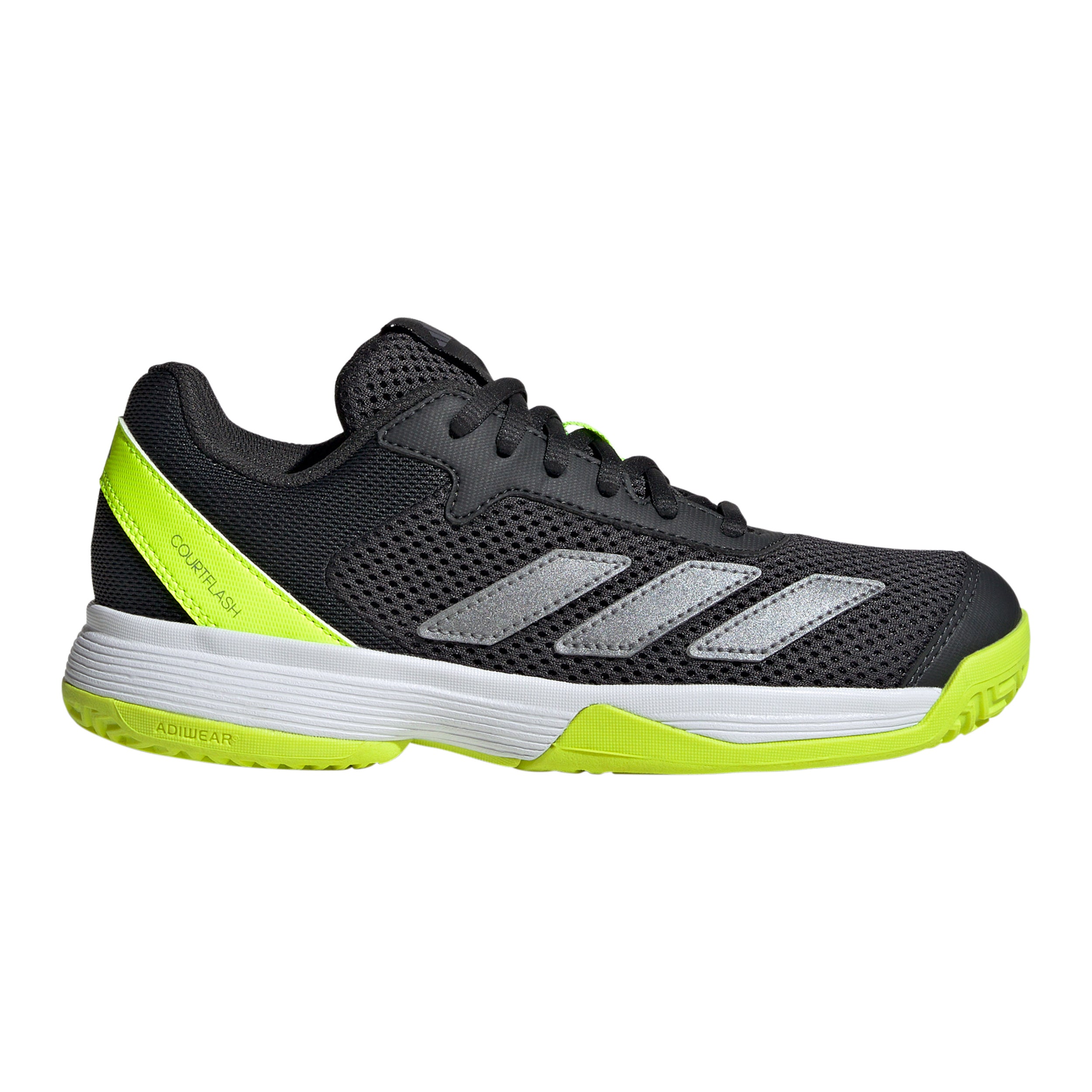 adidas Courtflash All court shoe Kids - black, lime