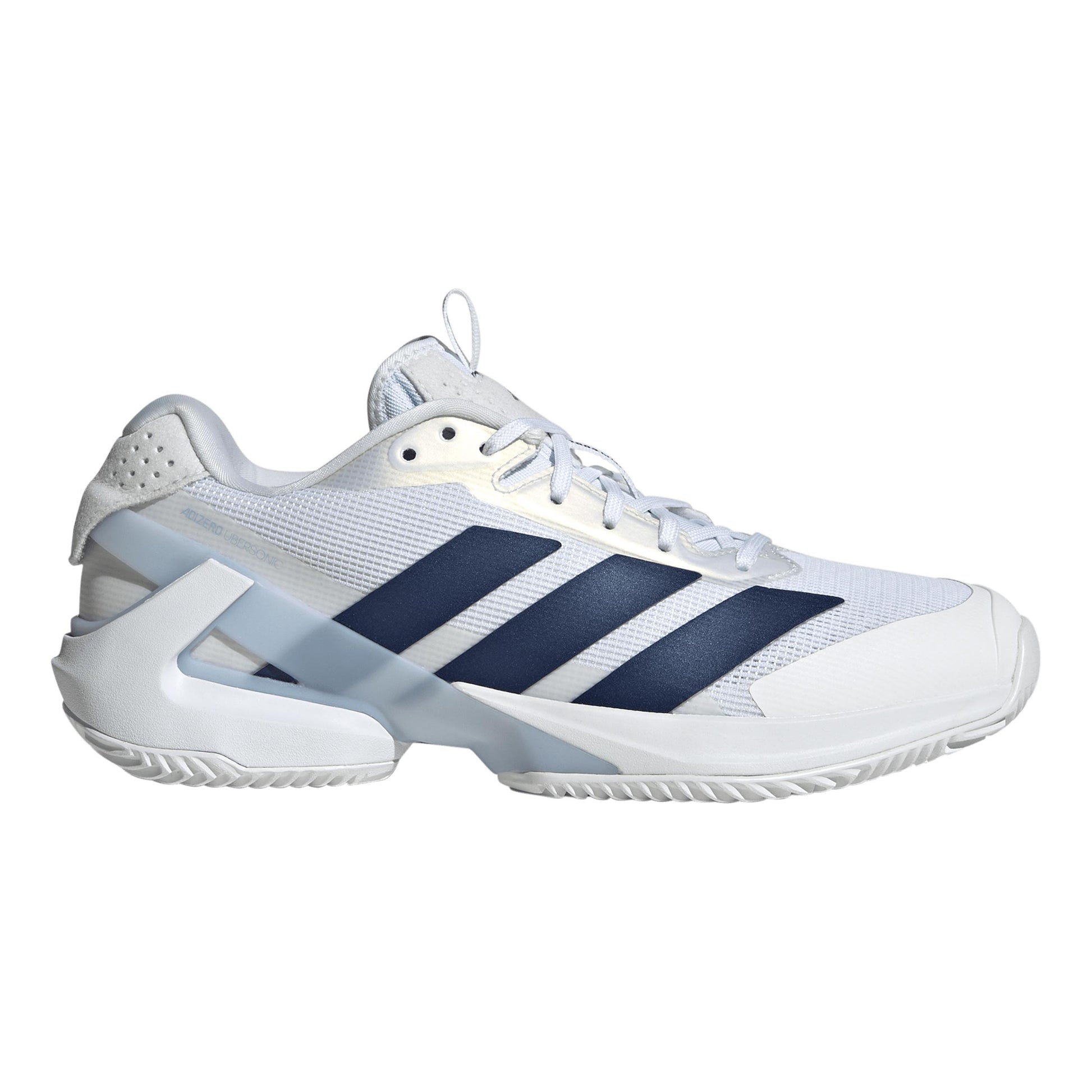 adidas adizero Ubersonic 5 Sandplatzschuh Damen - weiß, dunkelblau