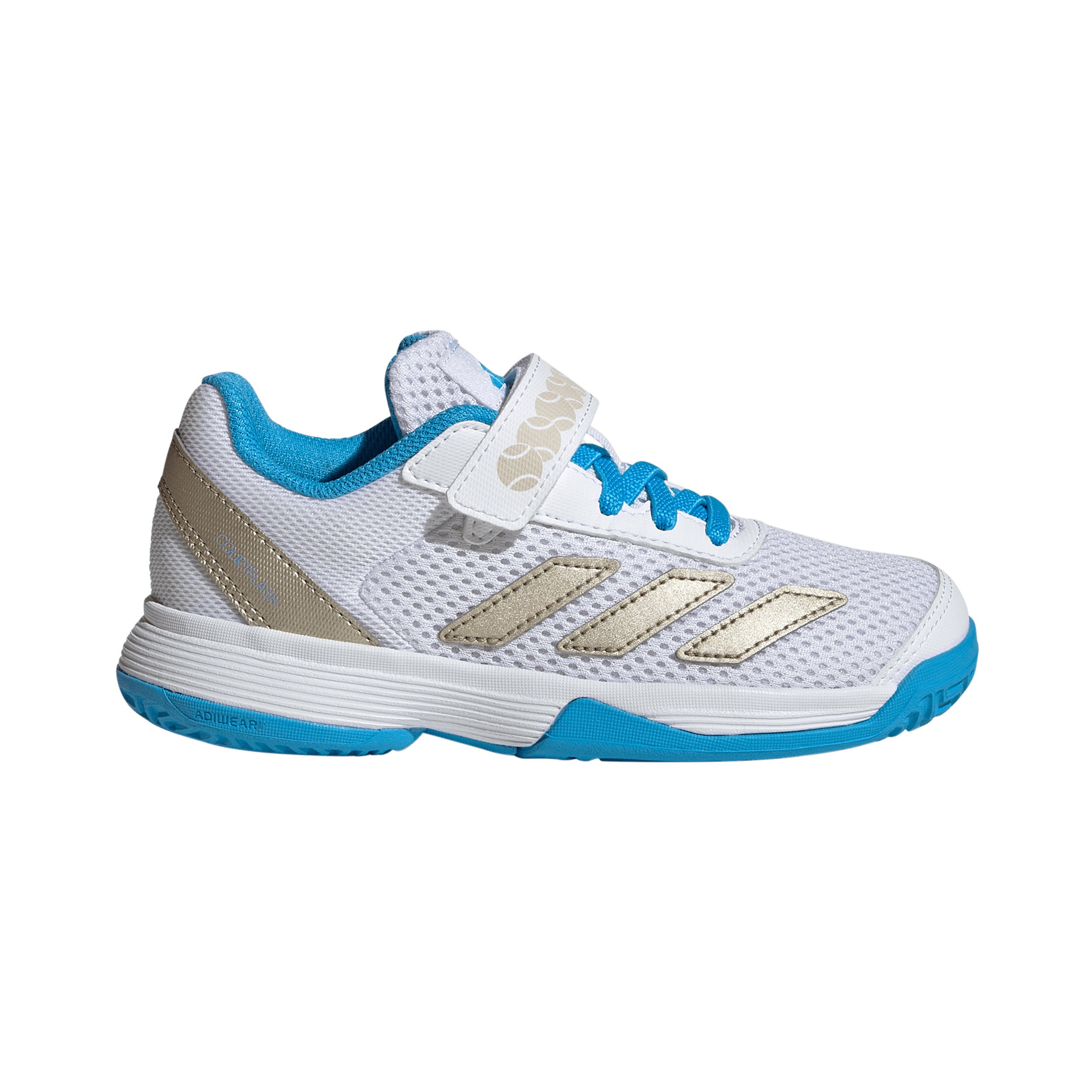 adidas Courtflash CF Clay court shoe Kids - white, silver
