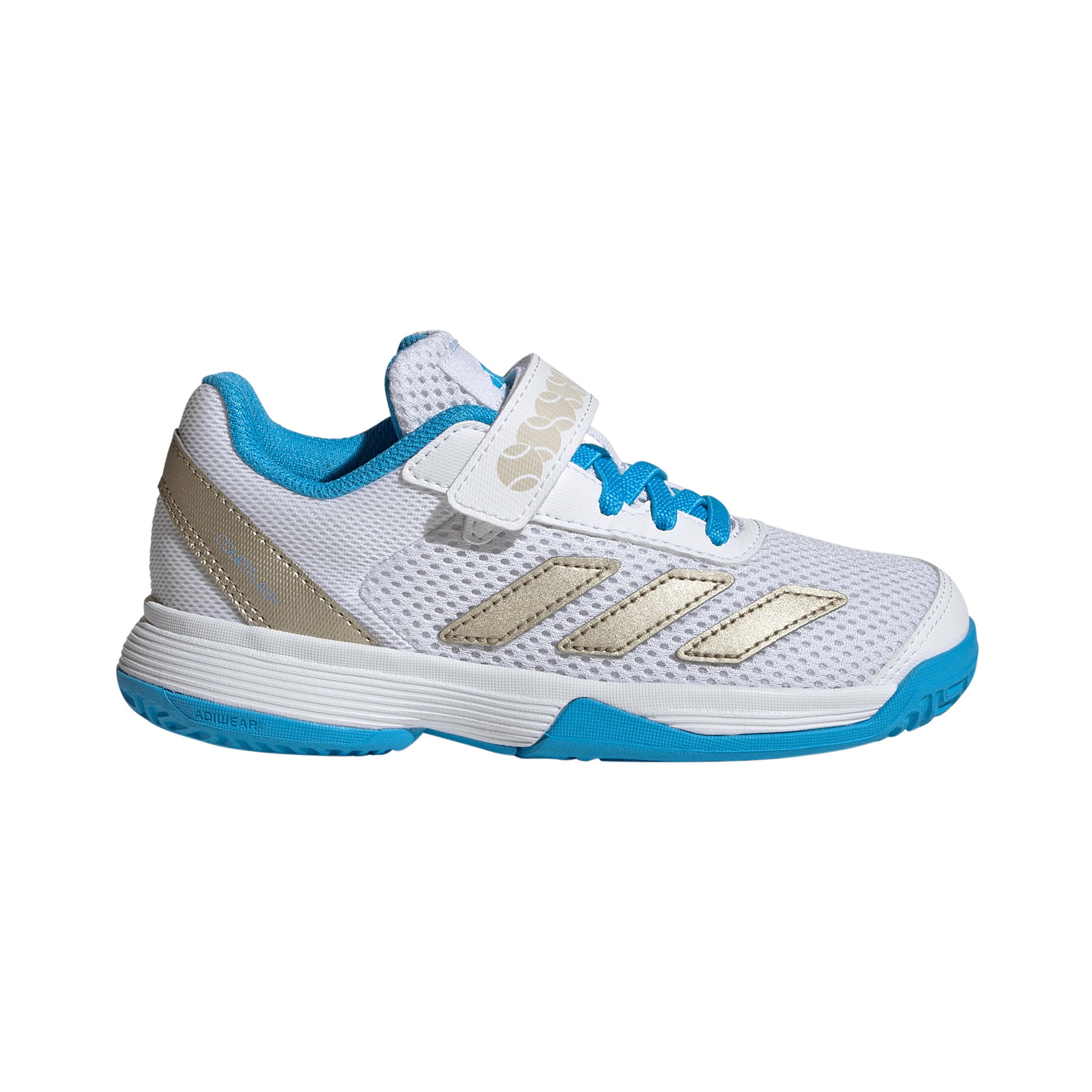 adidas Courtflash CF Clay court shoe Kids - white, silver