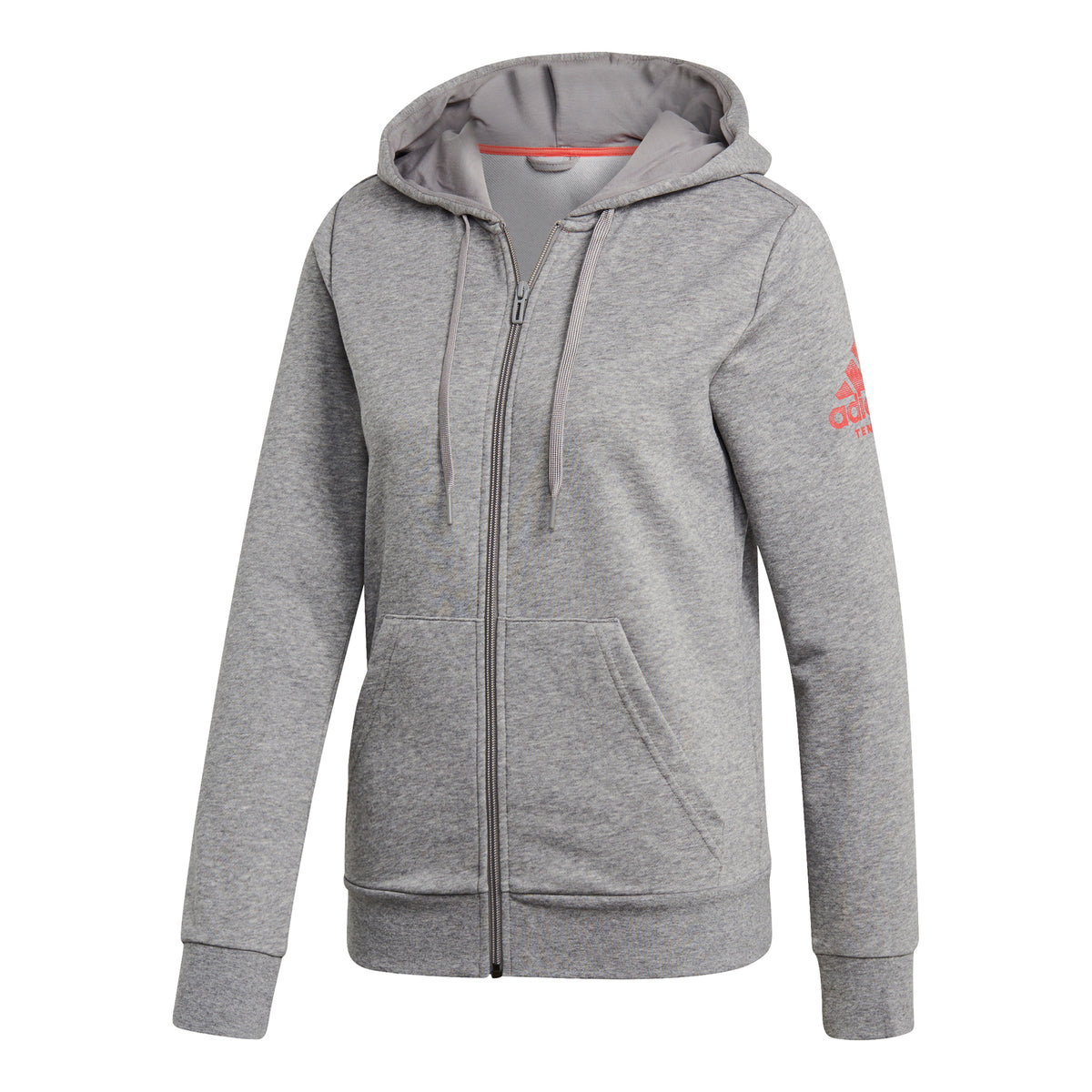 adidas Club Sweatjacke Damen - hellgrau, koralle