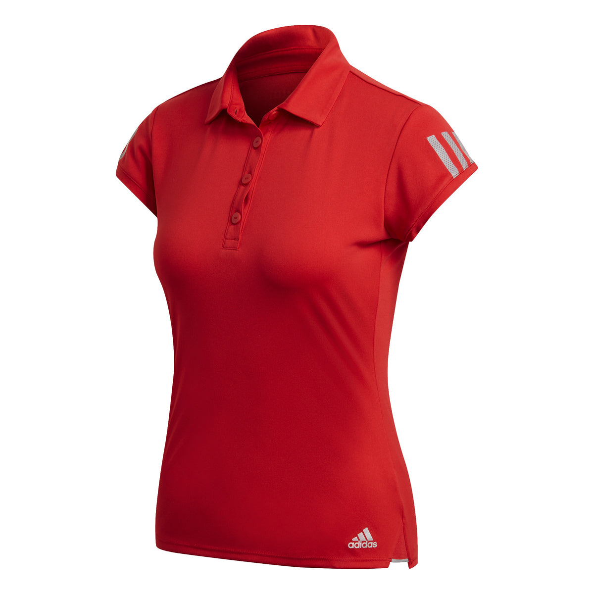 adidas 3Stripes Polo Damen - rot, grau