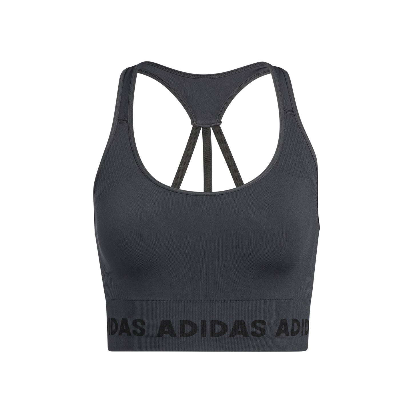 adidas Aeroknit Sport-BH Damen - dunkelgrau, schwarz