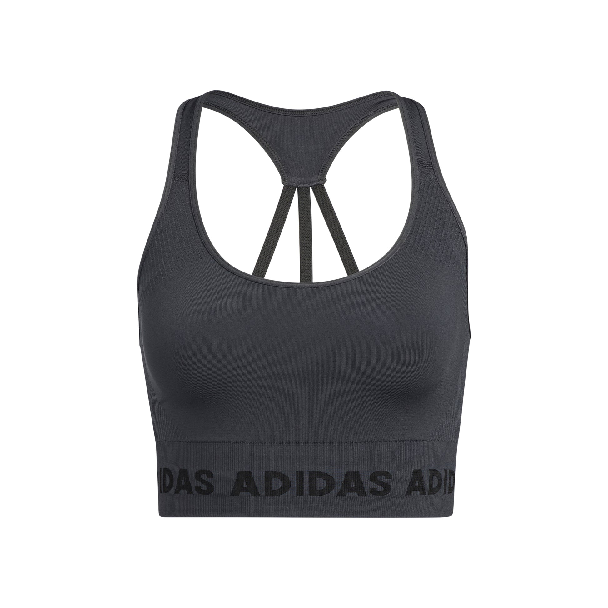 adidas Aeroknit Sport-BH Damen - dunkelgrau, schwarz