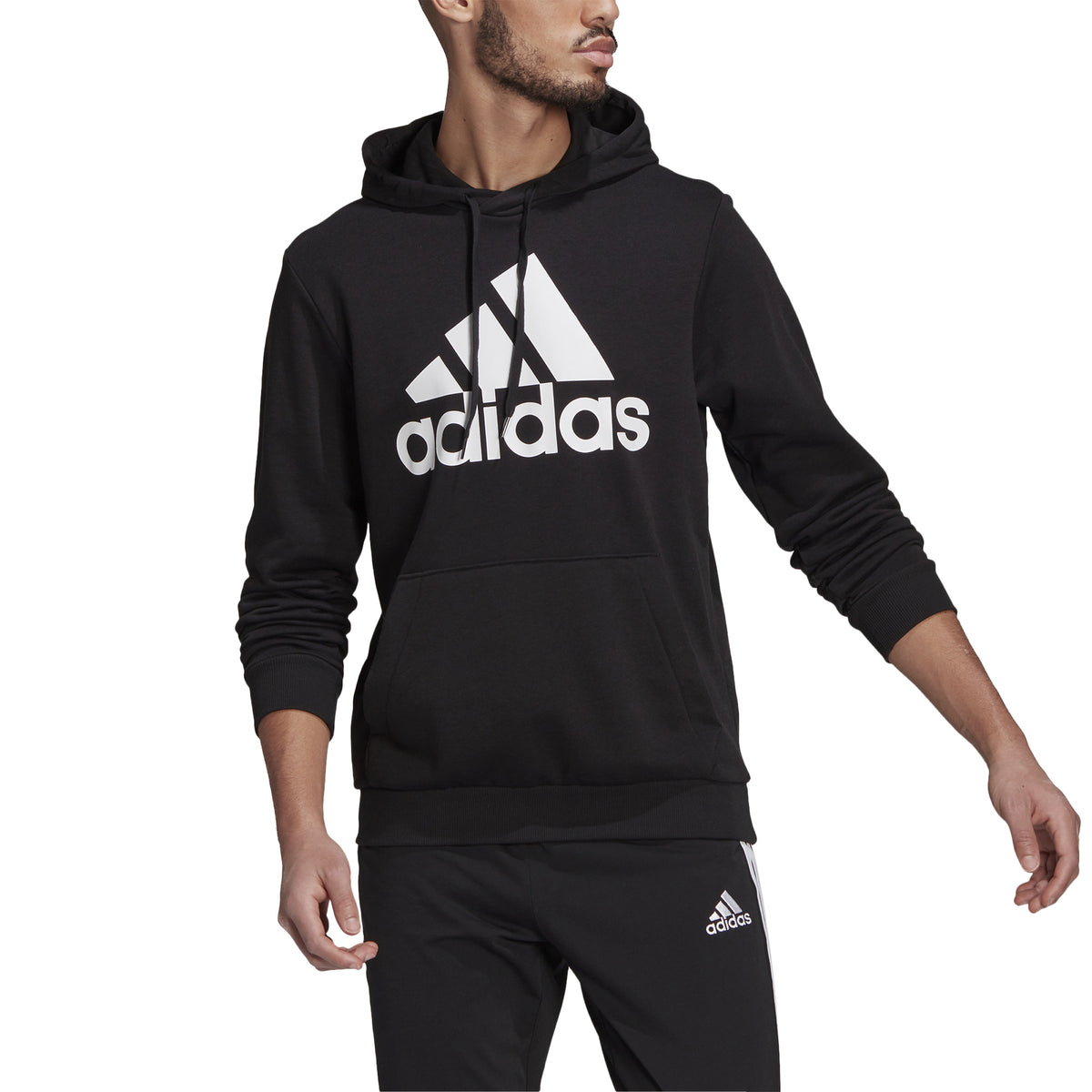adidas Big Logo French Terry Hoody Men-black, white