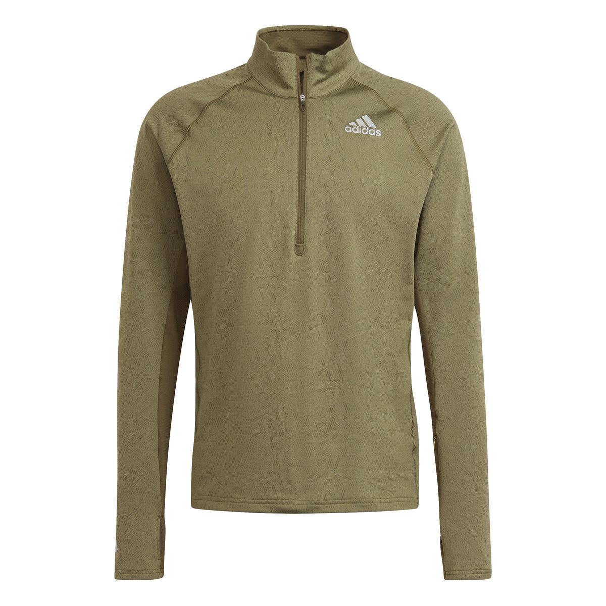 adidas Half-Zip Longsleeve Herren - oliv,