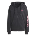 Linear French terry Full Zip Sweatjacke Damen - schwarz, pink