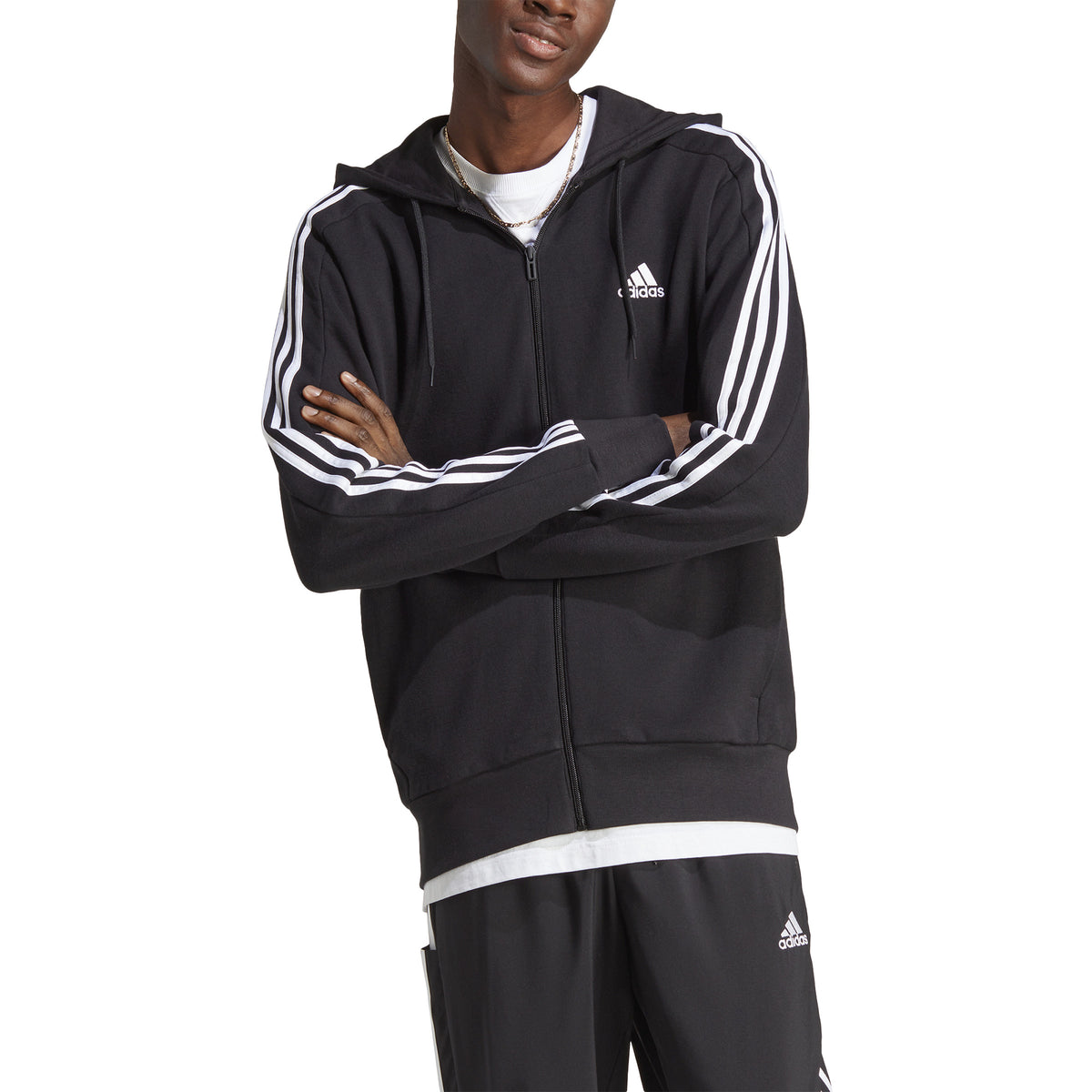 adidas 3Stripes Sweatjacke Herren - schwarz, weiß
