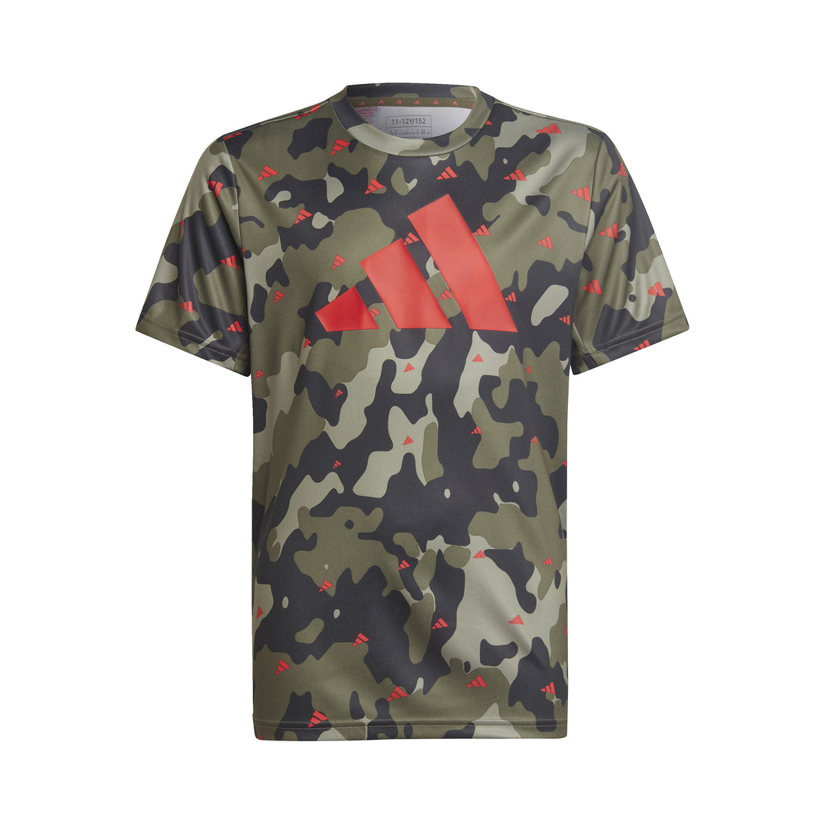 adidas Train Seasonal AEROREADY Allover Print Regular-Fit T-Shirt Boys - olive, orange