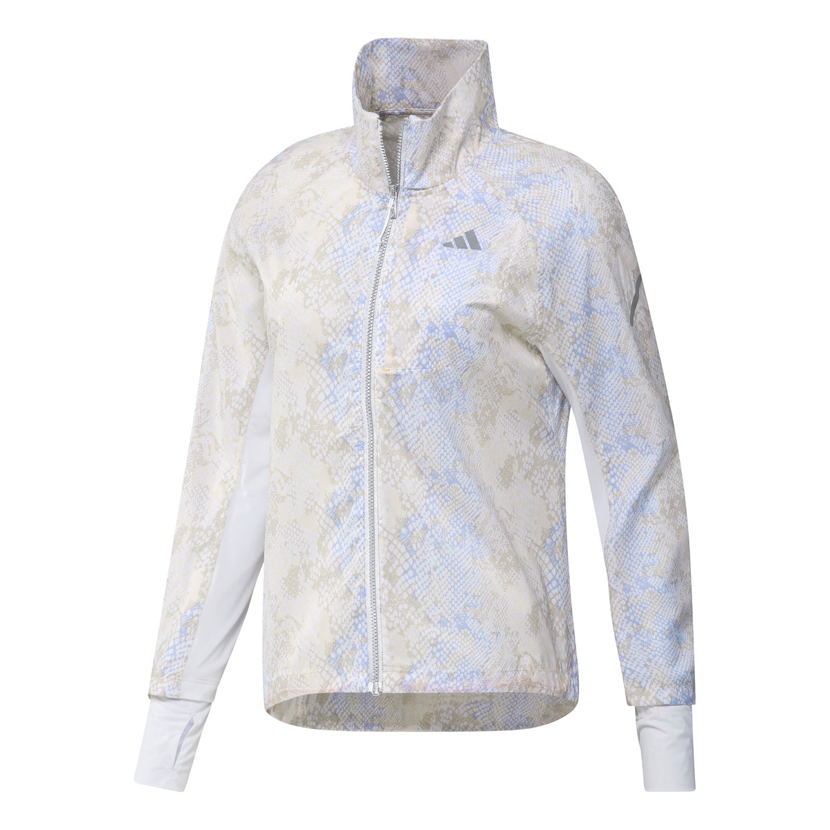 adidas Fast All Over Print Laufjacke Damen - weiß, grau