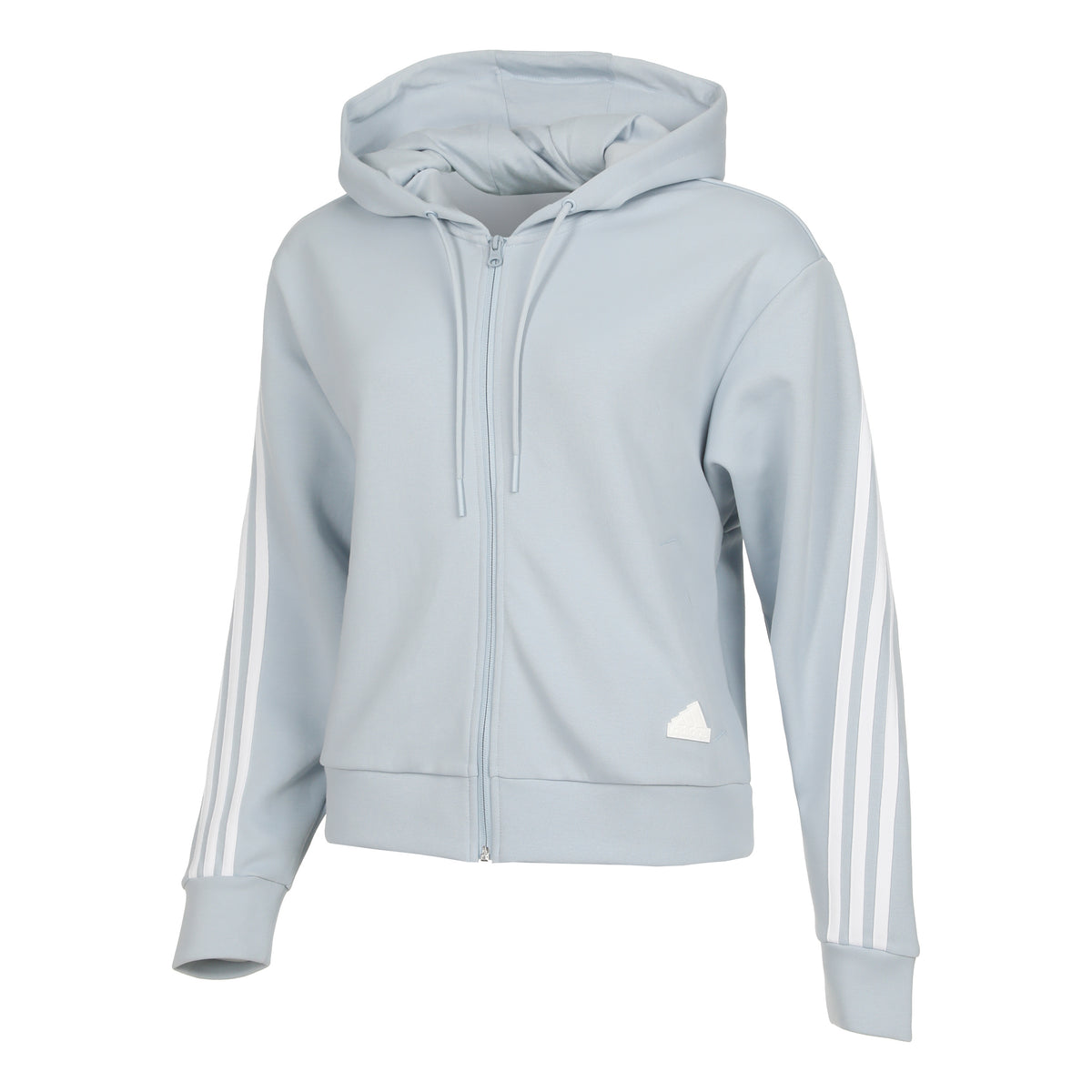 adidas Linear French Terry Zip Hoodie Women - blue grey, white