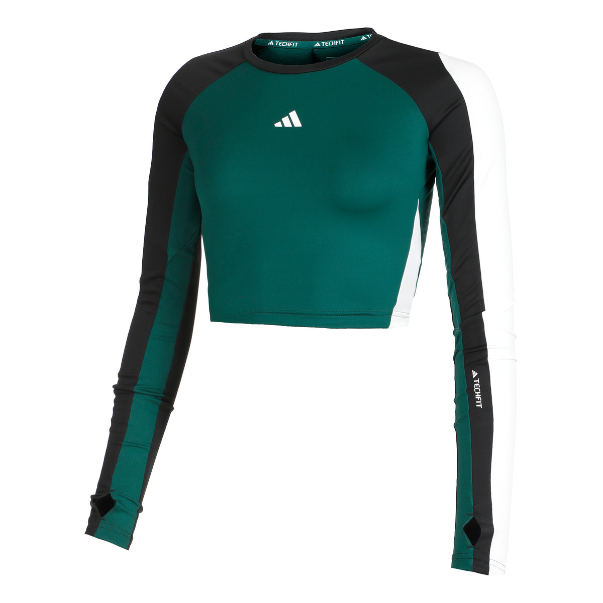 adidas Tech-Fit Color Block Longsleeve Damen - schwarz,