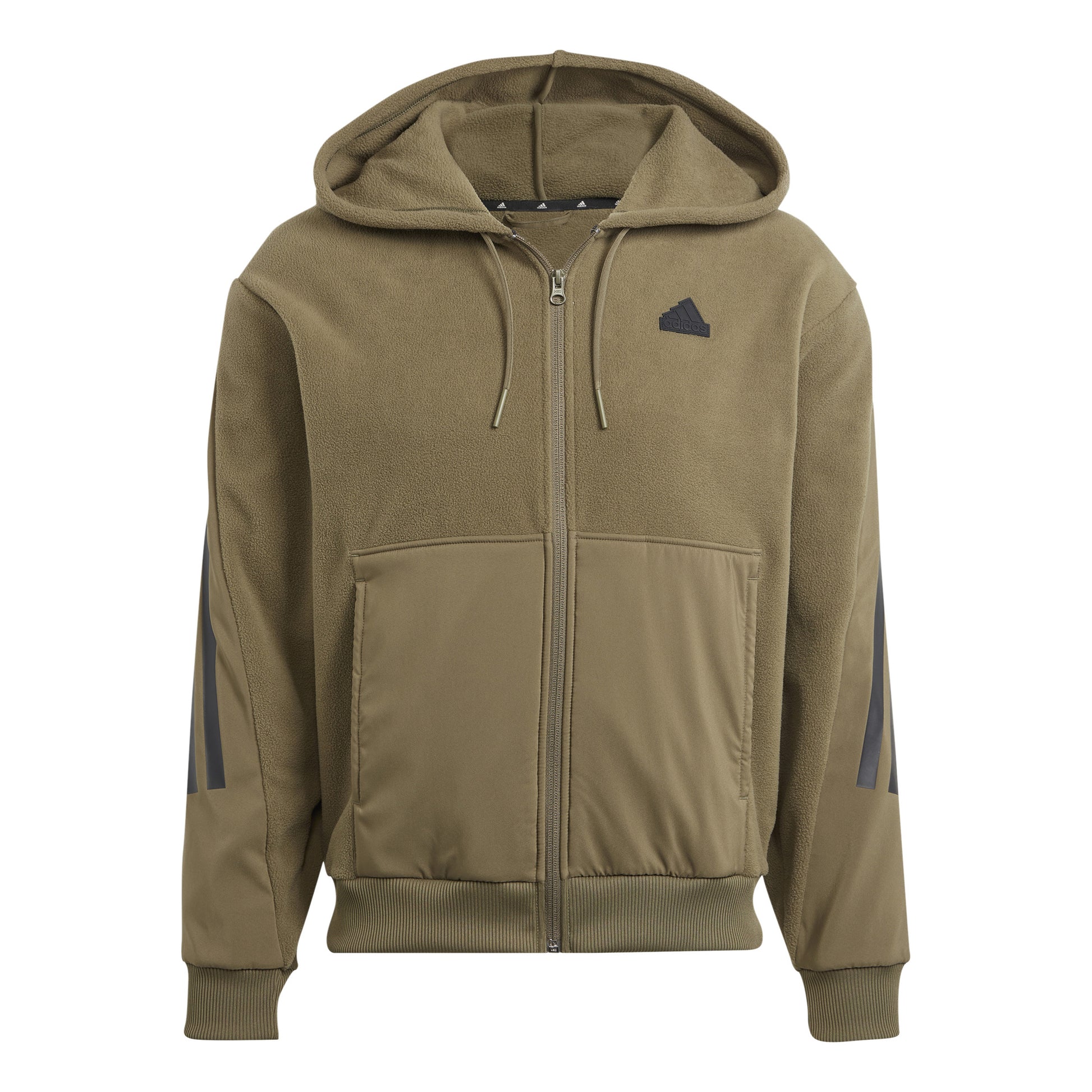adidas Future Icon 3 Stripes Sweatjacke Herren - oliv, schwarz