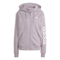 Linear French terry Full Zip Sweatjacke Damen - flieder, weiß
