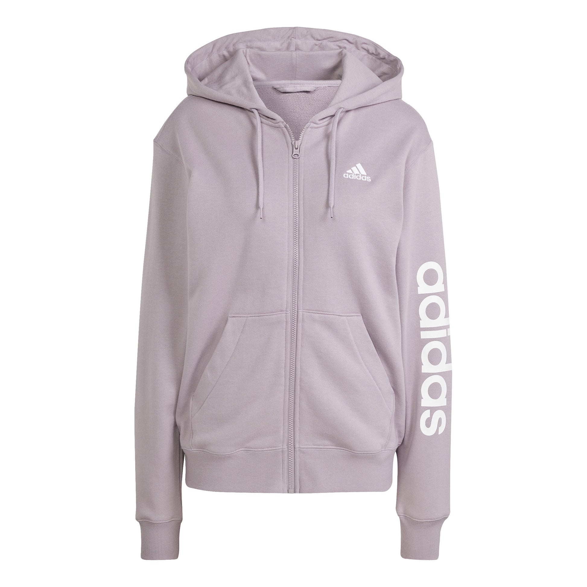 adidas Linear French terry Full Zip Sweatjacke Damen - flieder, weiß