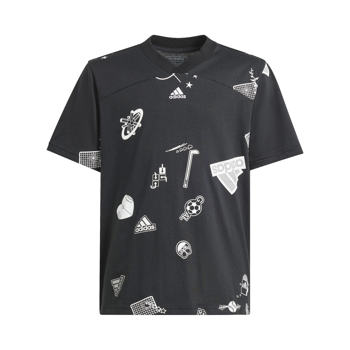 adidas T-Shirt Boys - black, multicoloured